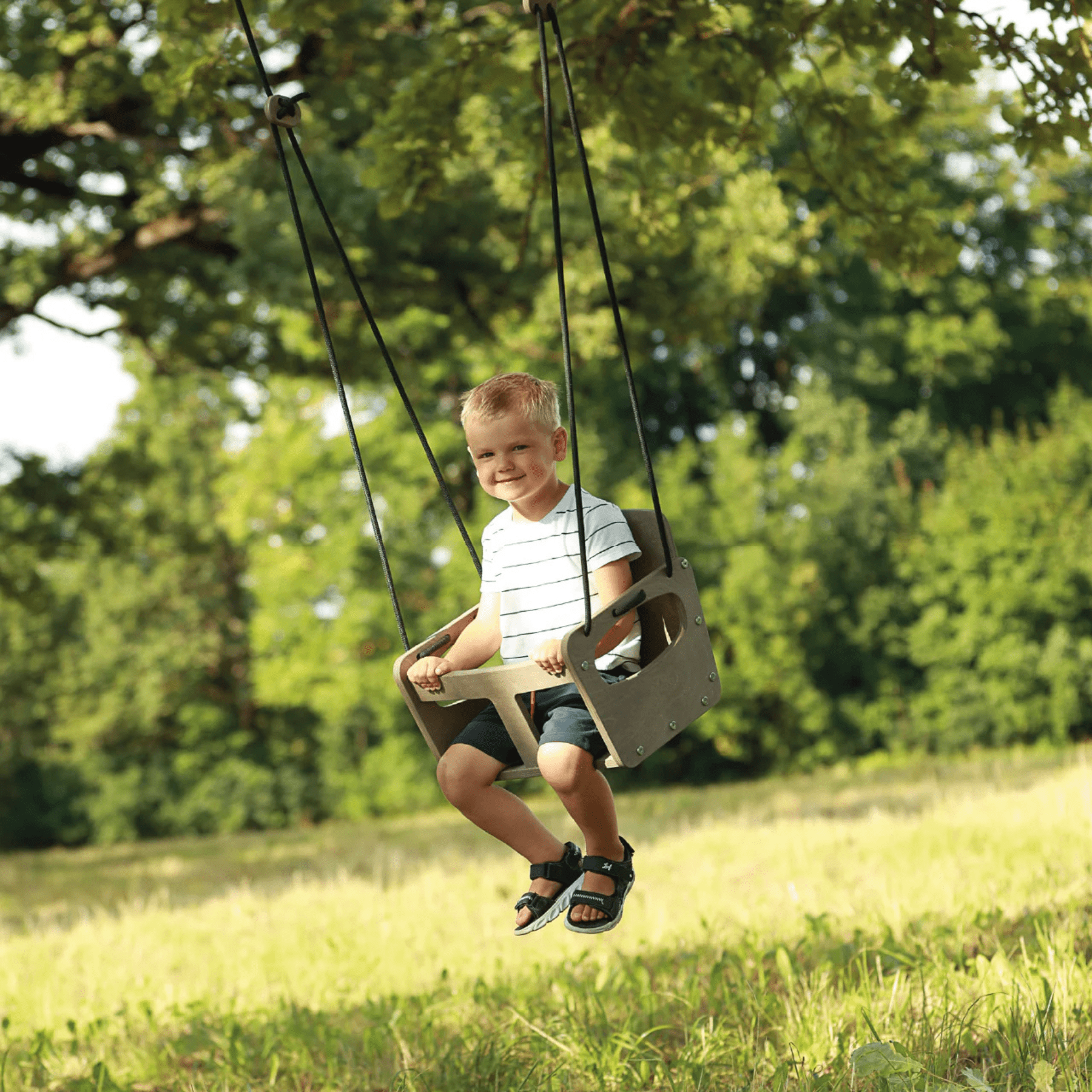 Outdoor Schaukel, Kleinkindschaukel, Holzschaukel, Gartenschaukel, Babyschaukel - LeoBabys