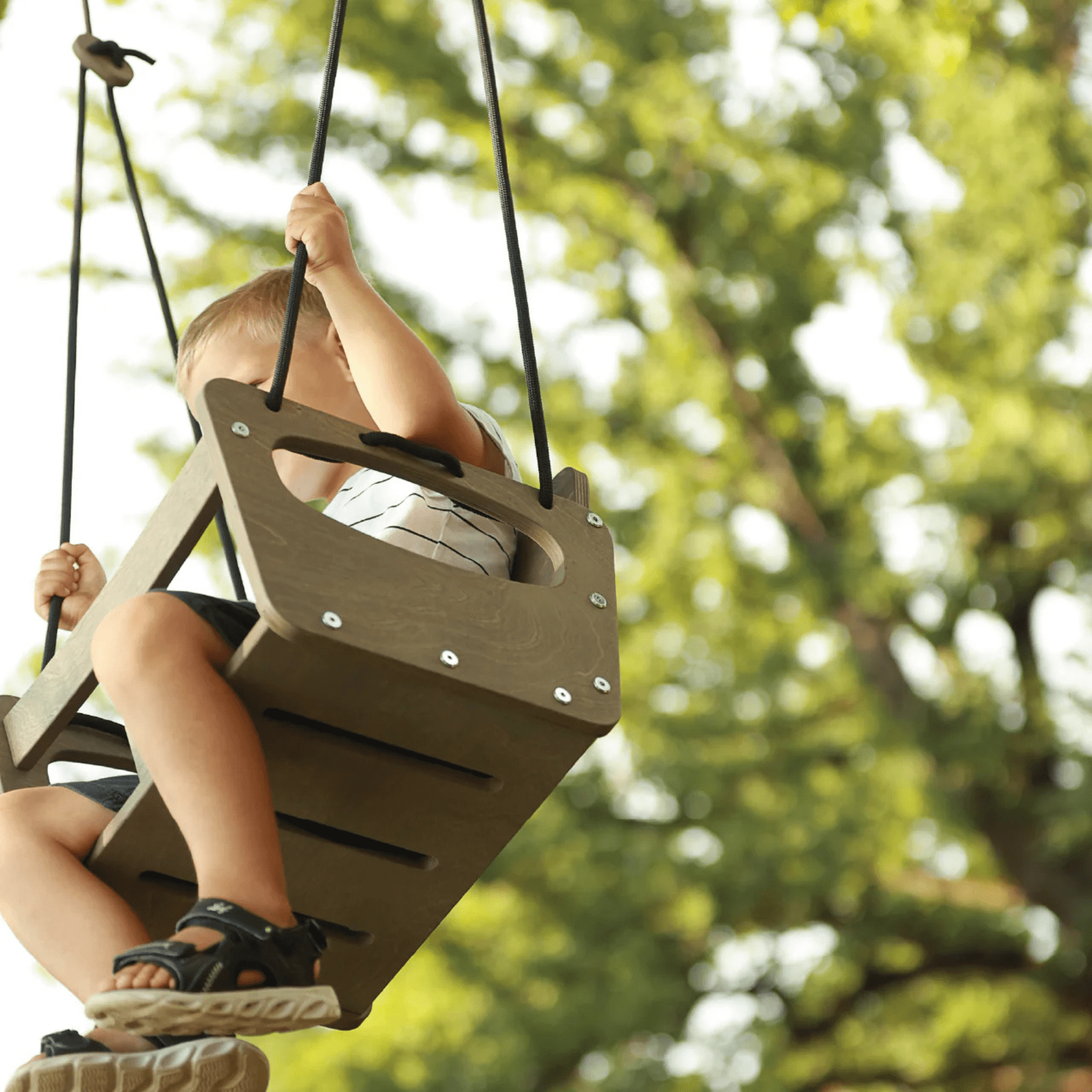 Outdoor Schaukel, Kleinkindschaukel, Holzschaukel, Gartenschaukel, Babyschaukel - LeoBabys