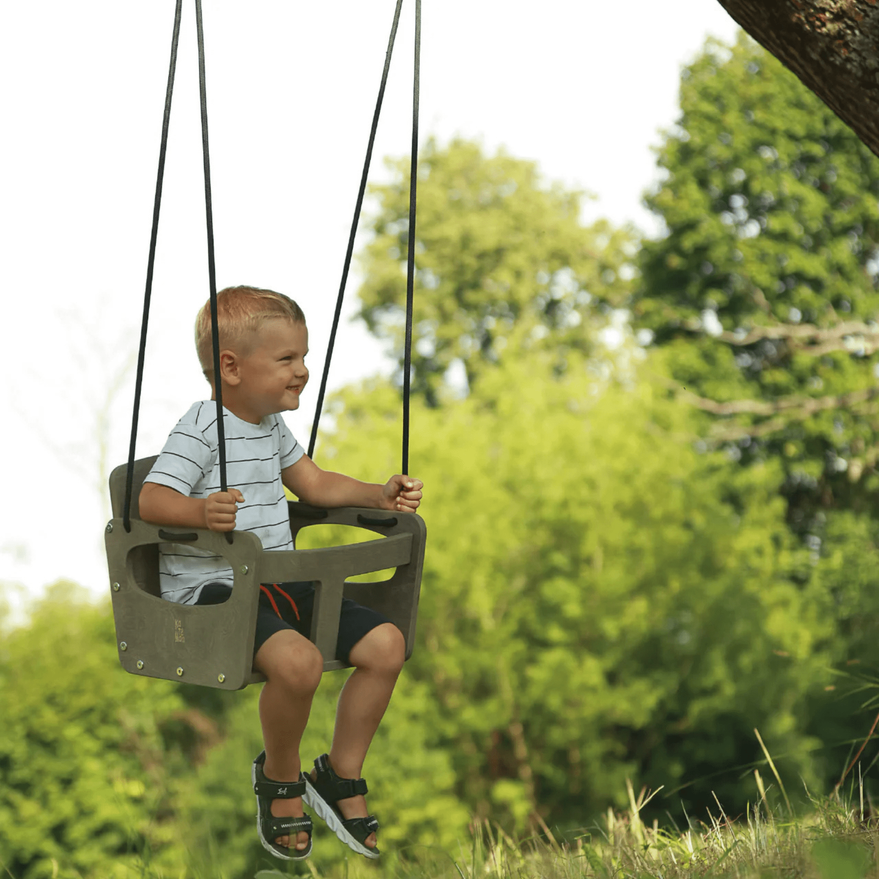 Outdoor Schaukel, Kleinkindschaukel, Holzschaukel, Gartenschaukel, Babyschaukel - LeoBabys