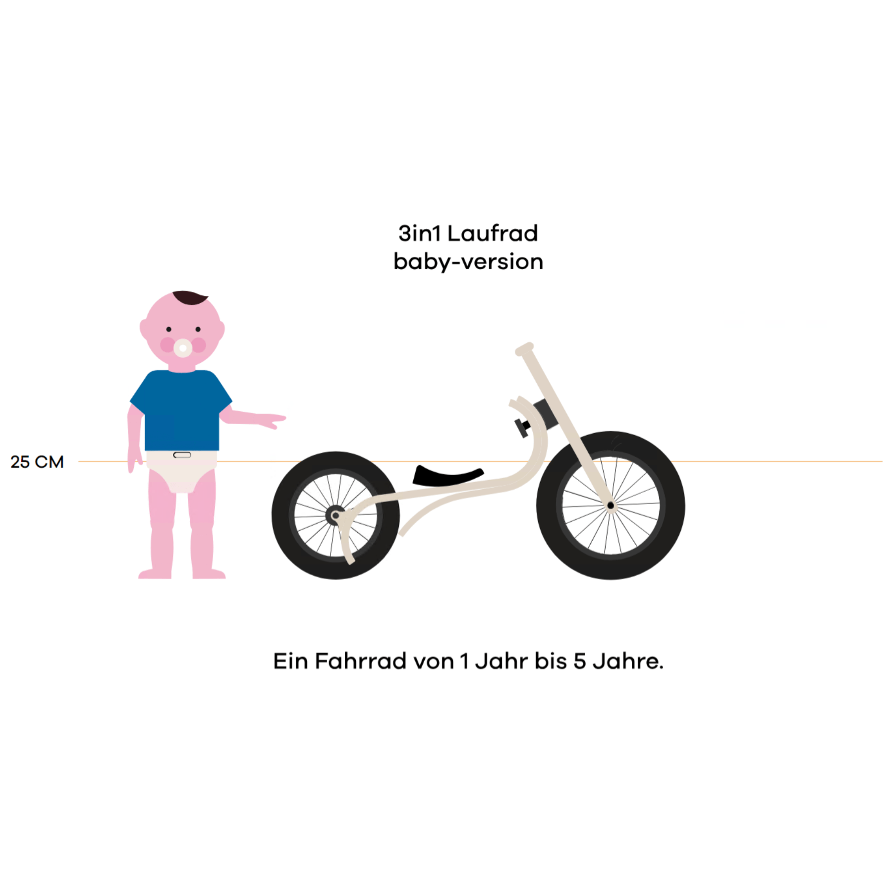 Balance Bike 3in1 Laufrad aus Holz - LeoBabys
