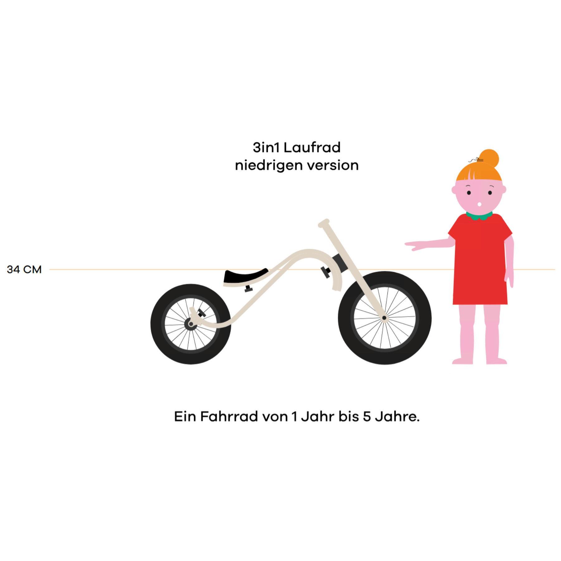 Balance Bike 3in1 Laufrad aus Holz - LeoBabys