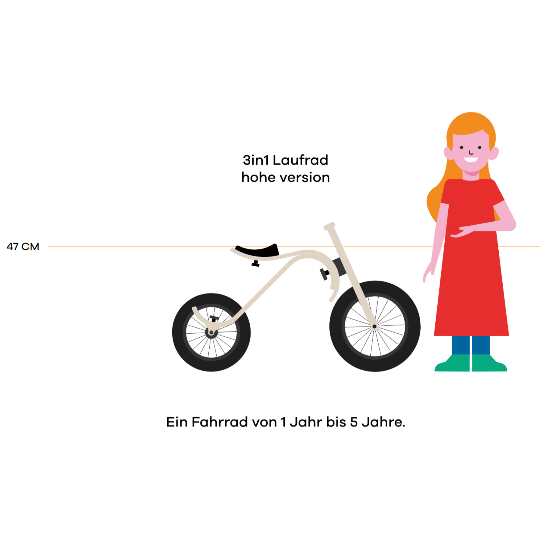 Balance Bike 3in1 Laufrad aus Holz - LeoBabys