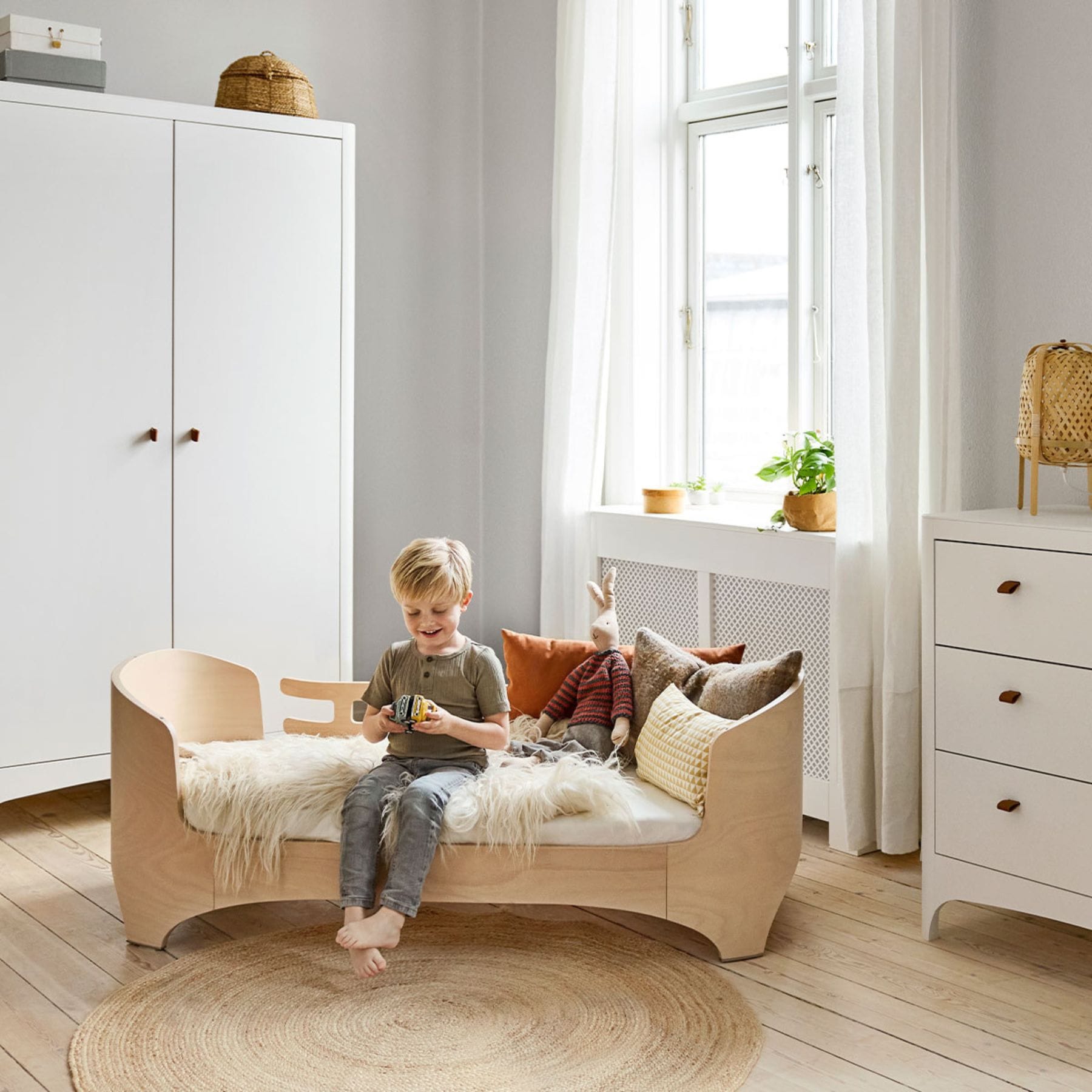 Bettschutzgitter für Leander Classic Juniorbett - Rausfallschutz aus Buche