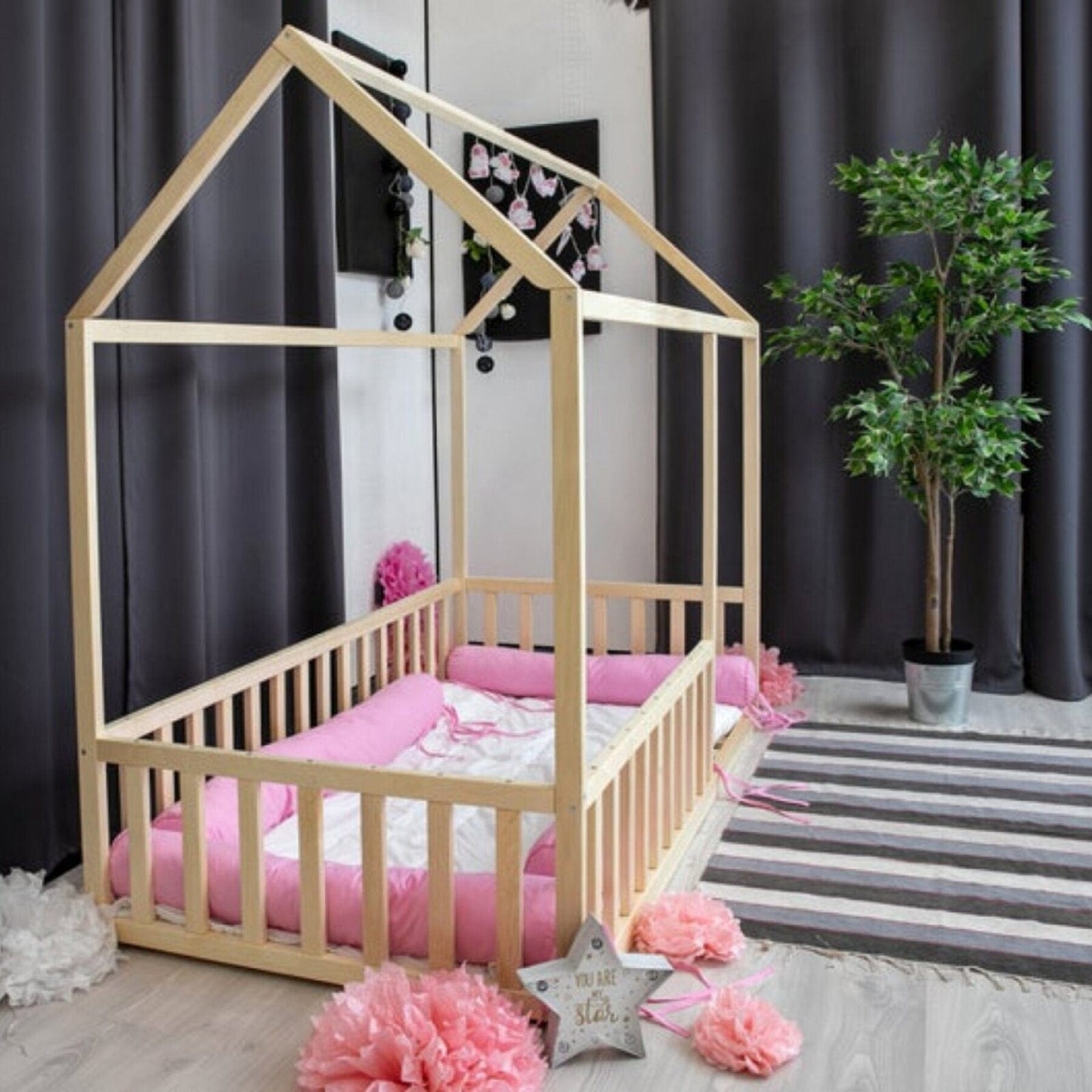 Kinderbett Bodenbett Hausbett Design - LeoBabys
