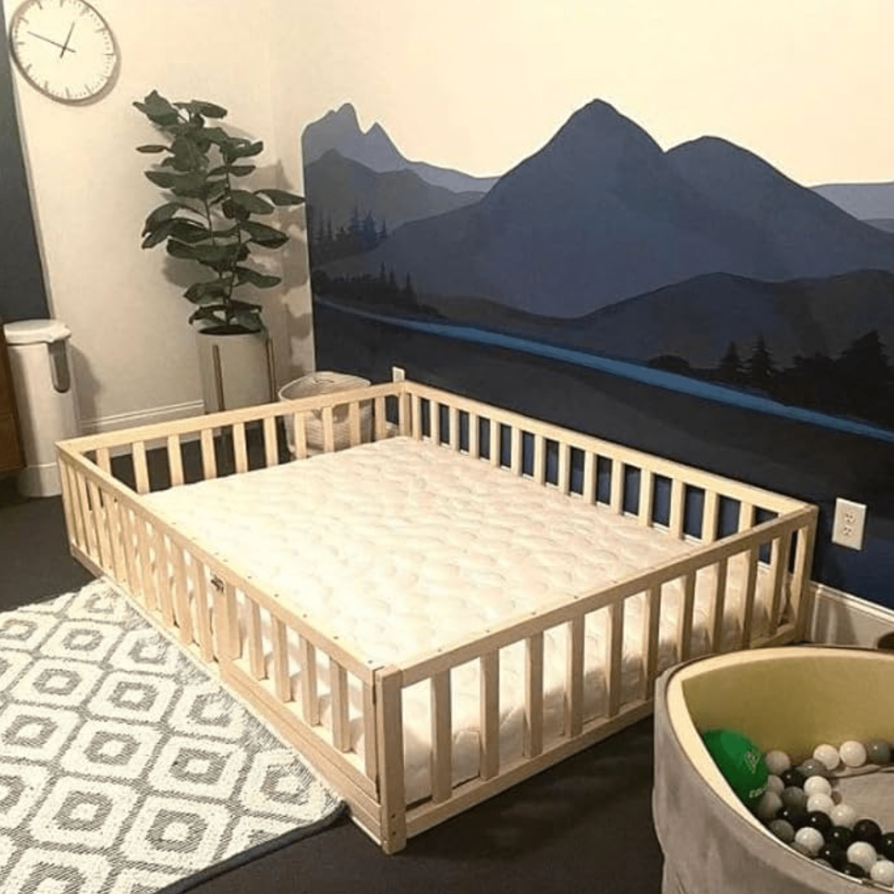 Lit enfant, lit bébé, lit bébé, lit au sol avec porte