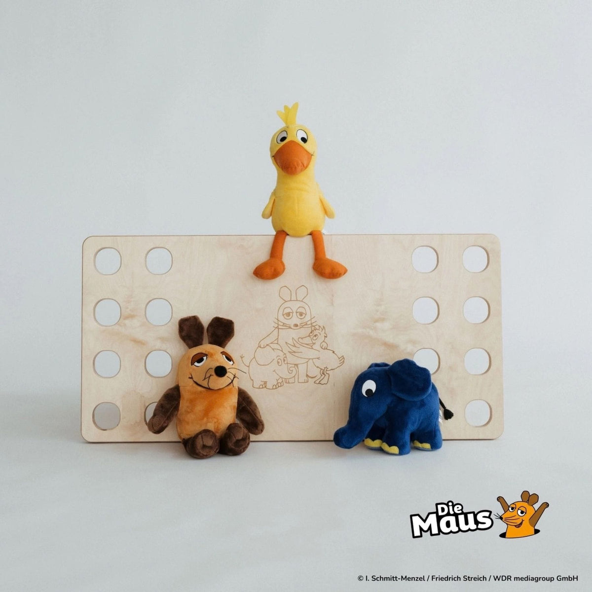 Balancierbretter bygge x Die Maus Multifunktionsbrett aus Holz mit Motiv