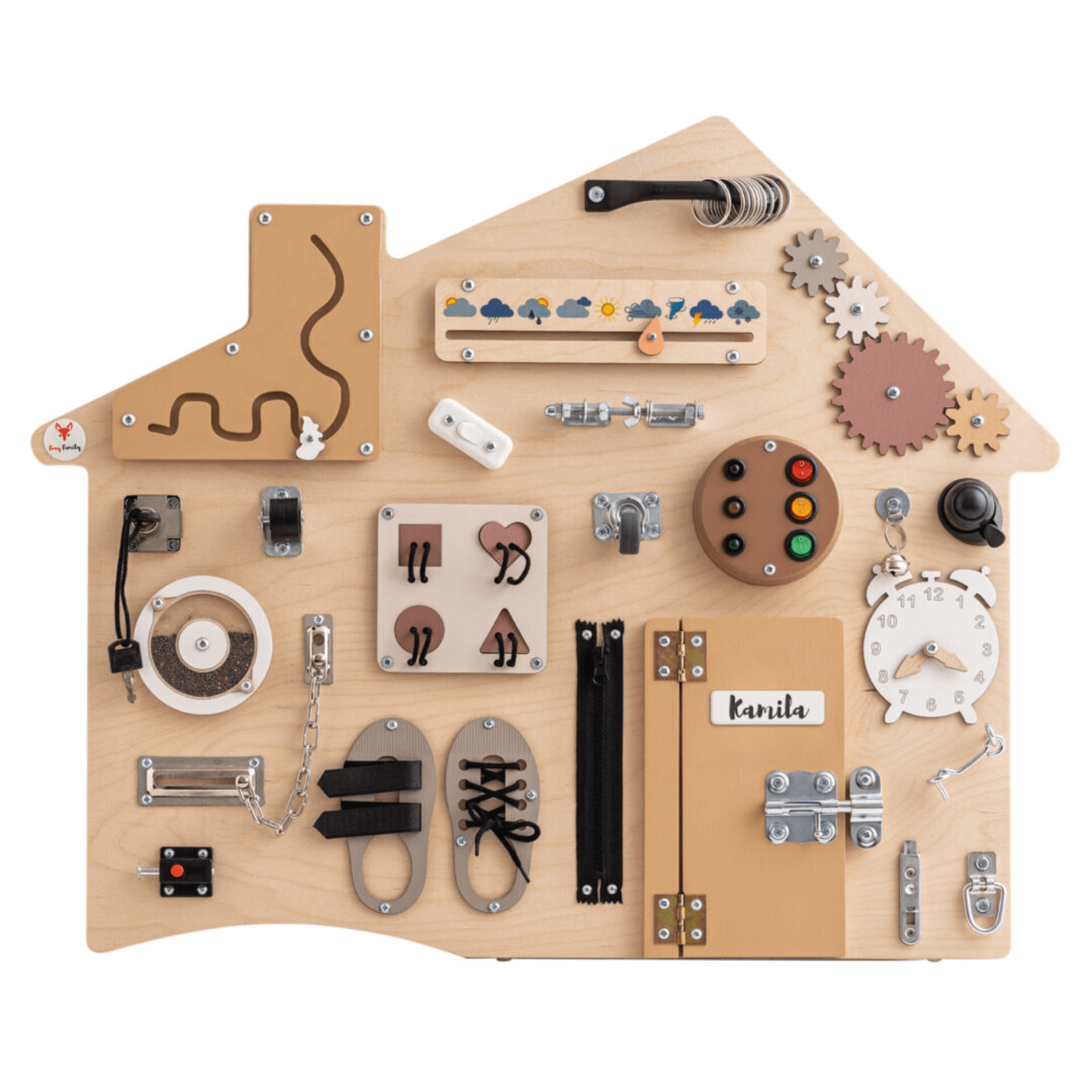 Busy Board XL „Boho Haus“ – Montessori Wandtafel