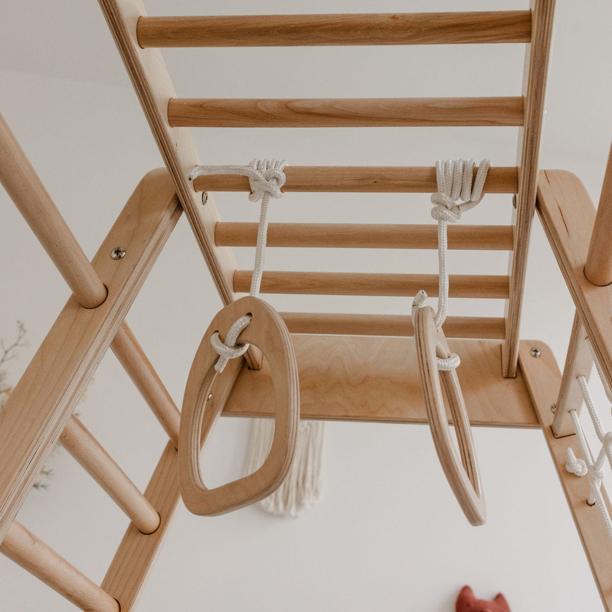 Zubehör CLIFF Turnringe aus Holz für Kinder, mit verstellbaren Seilen