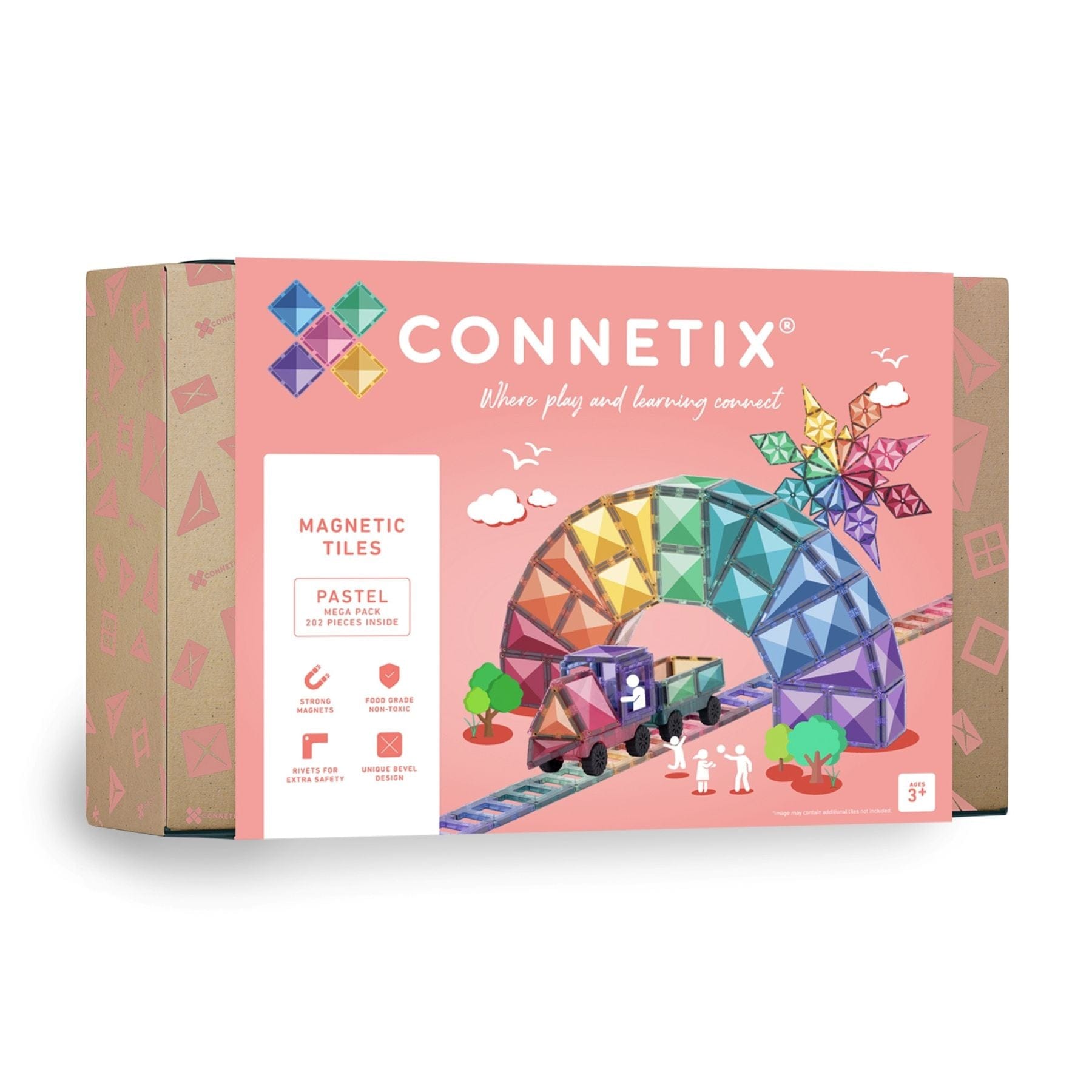 Connetix Pastel Mega Pack — 202 Magnetbausteine