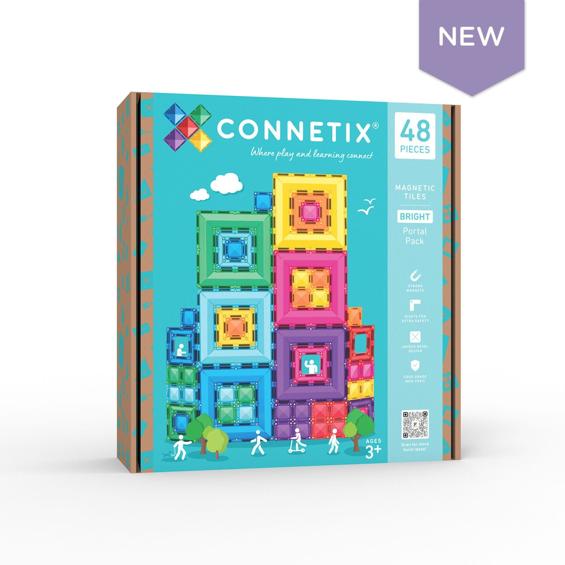 Connetix Bright Portal Pack — 48 Magnetbausteine