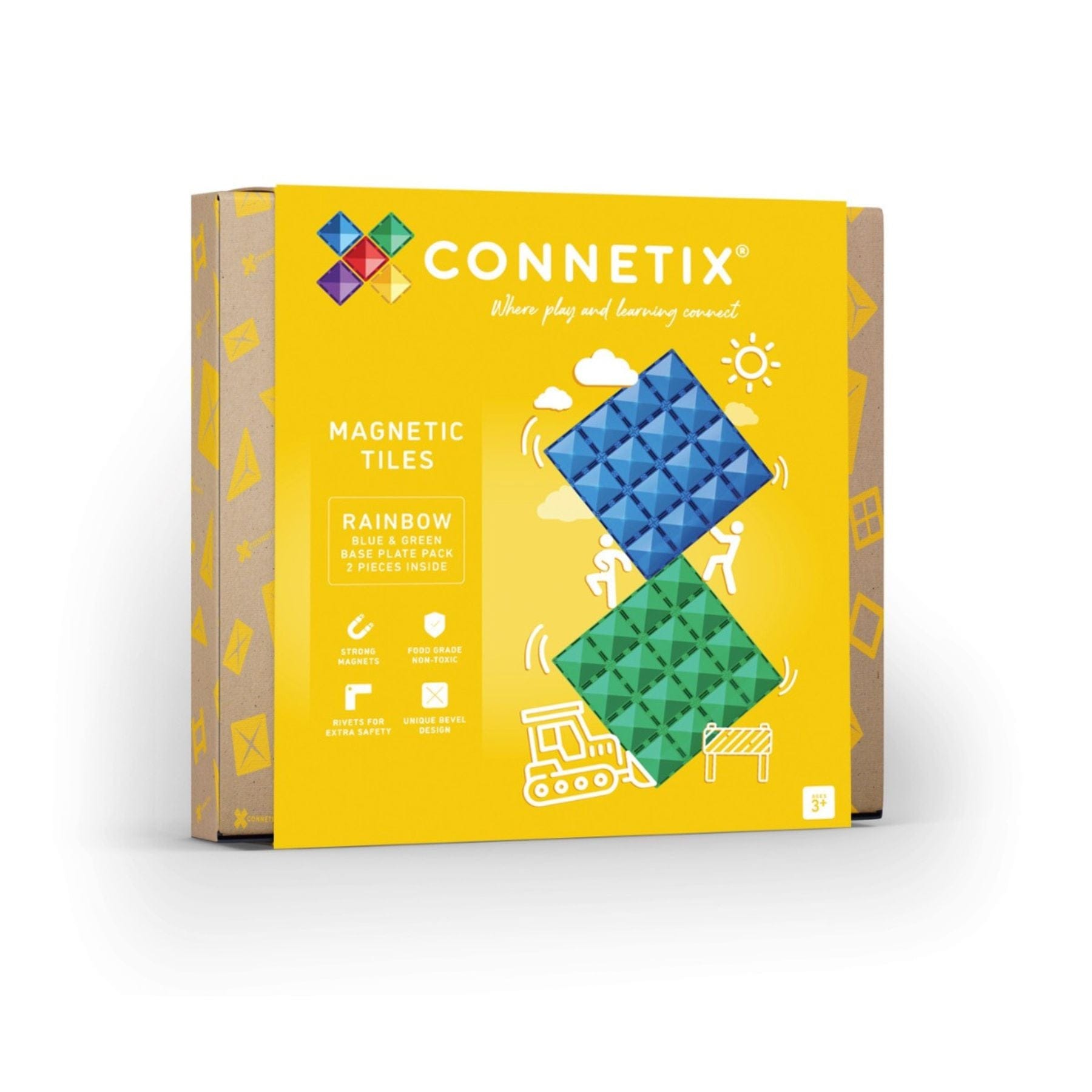 Connetix Rainbow Base Plate Pack — Blau & Grün - LeoBabys