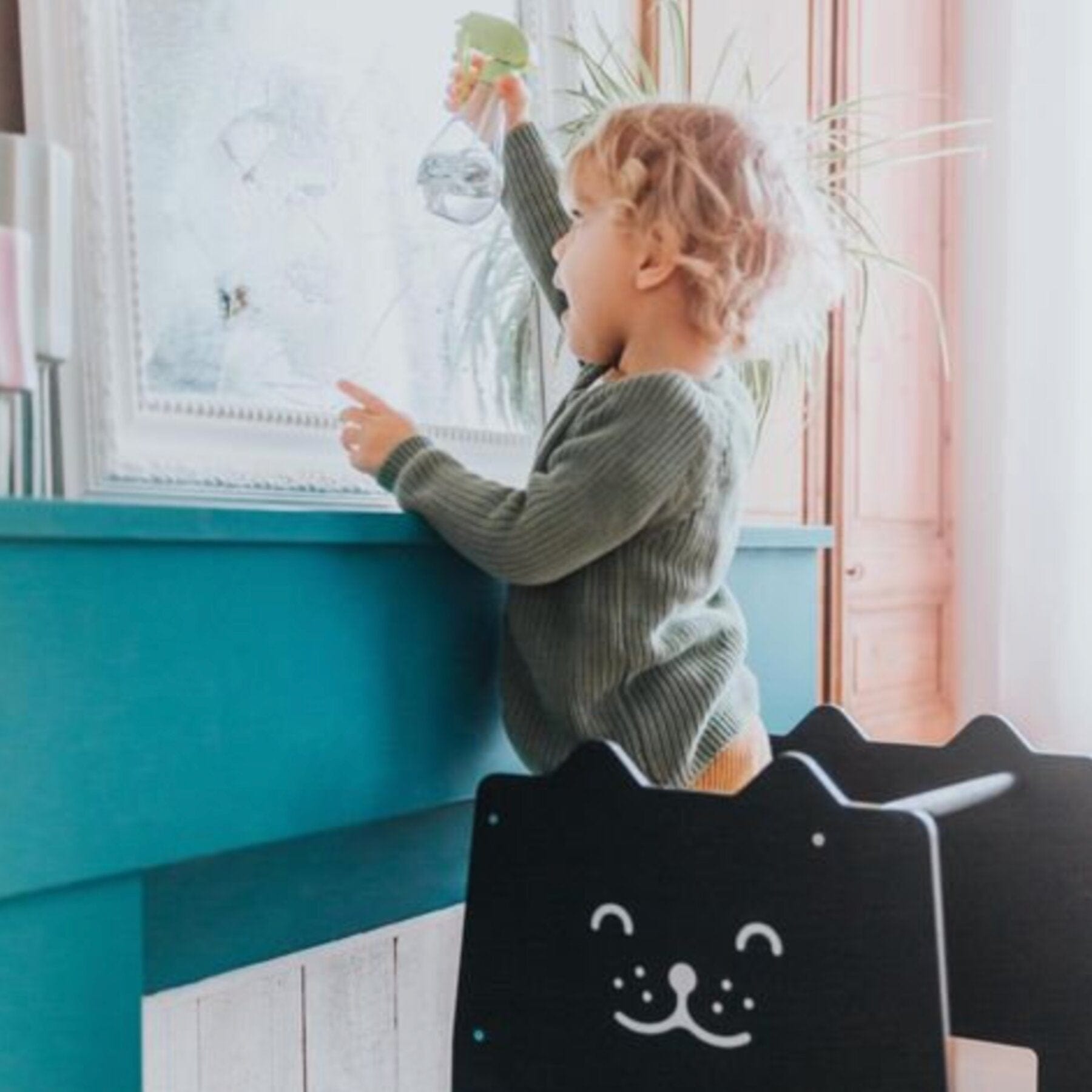 Lernturm wandelbarer mit Schreibtafel Design Katze - LeoBabys