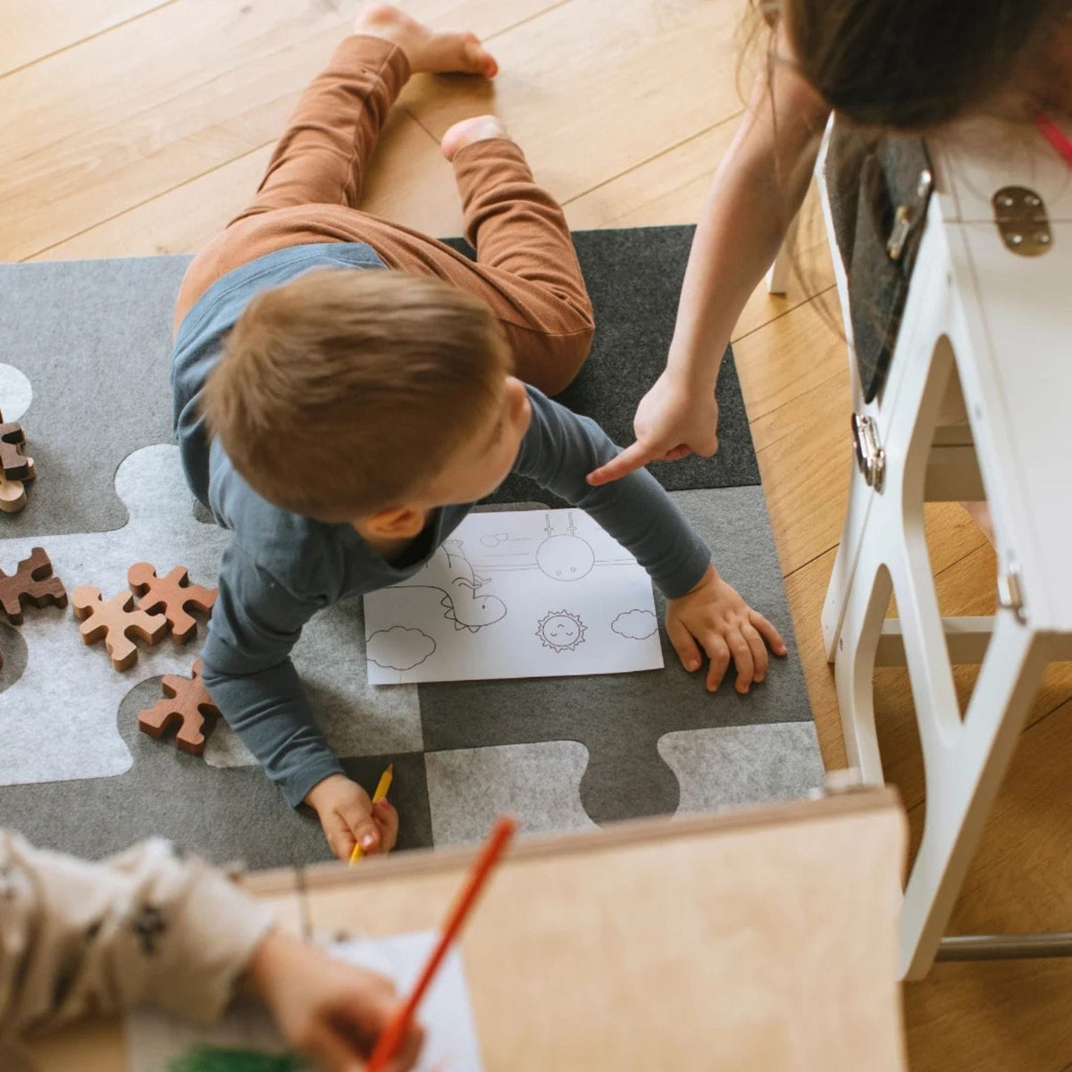 Kletterzubehör ette tete Filz-Puzzle-Spielmatte für Klettergerüst und CUBITRI