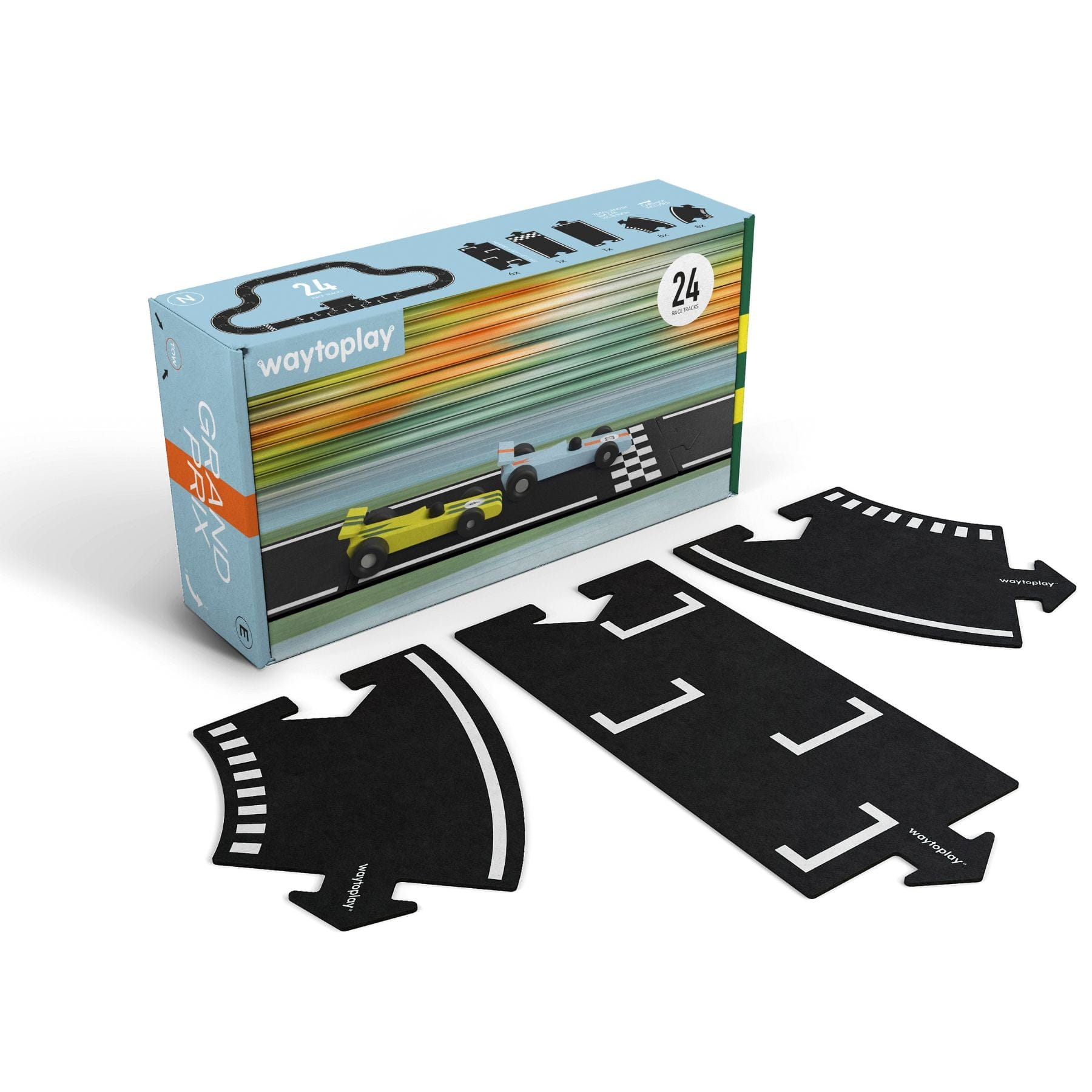 Flexible Rennstrecke aus Gummi – Grand Prix | 24 Teile | waytoplay