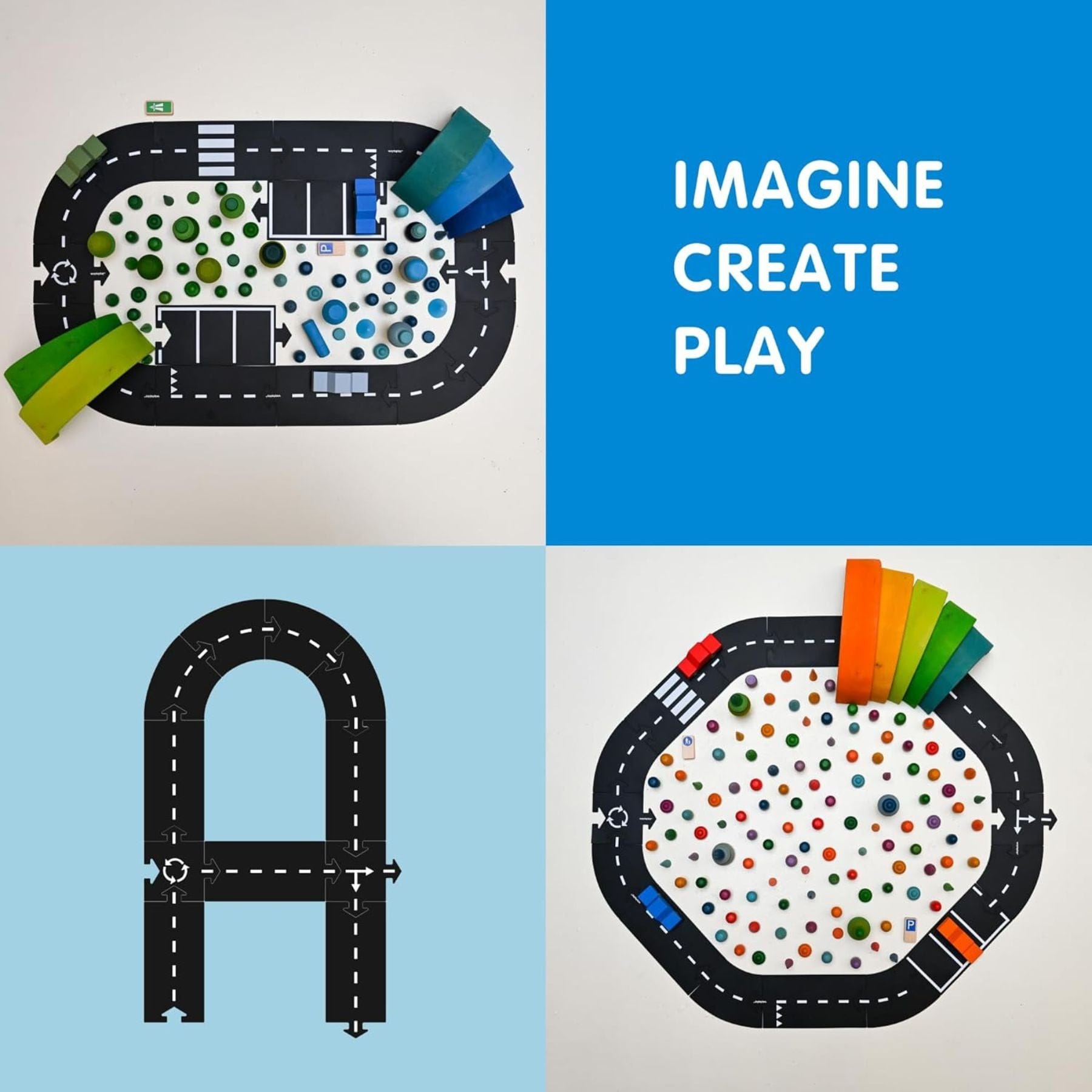 Flexible Spielstrasse aus Gummi – Expressway | 16 Teile | waytoplay