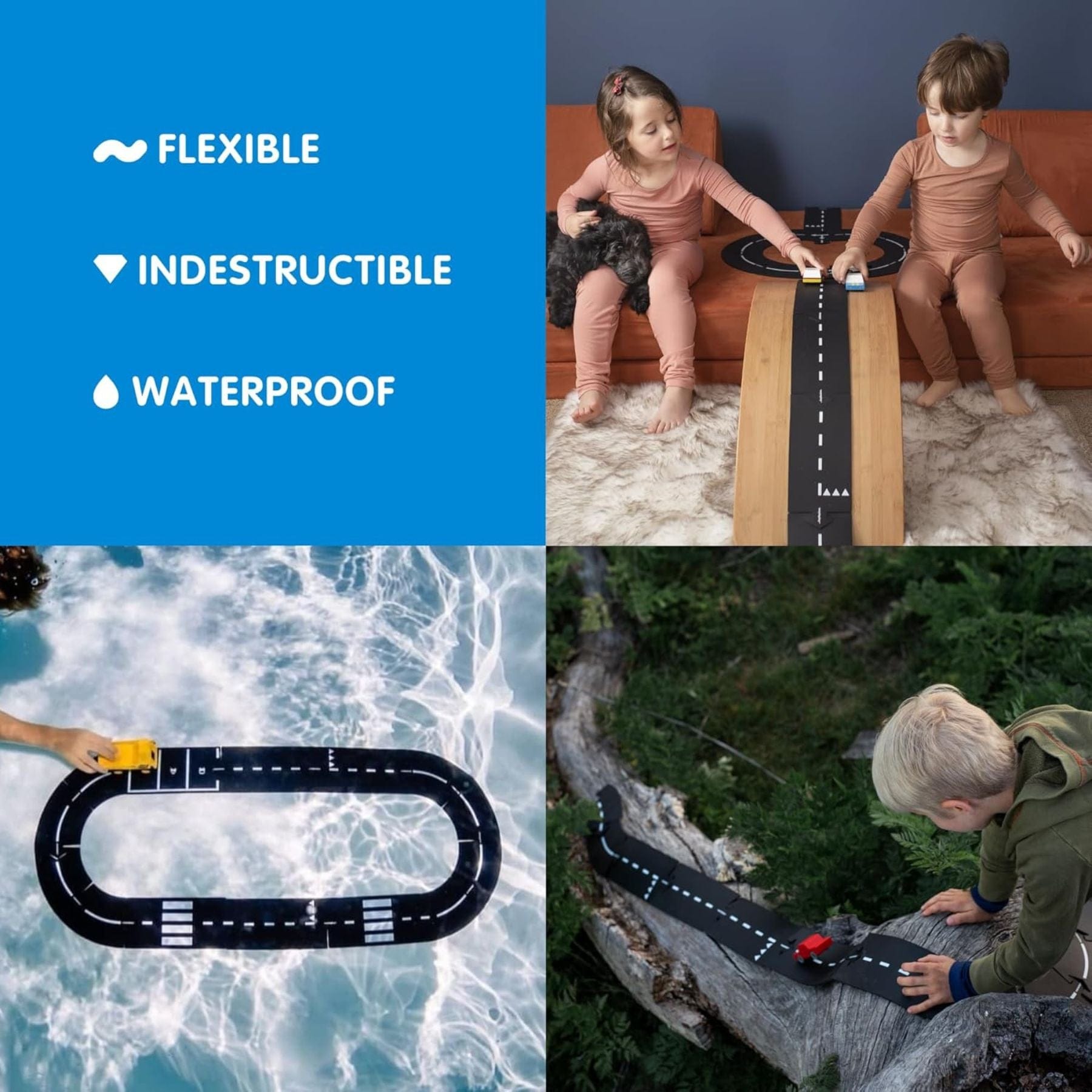 Flexible Spielstrasse aus Gummi – Expressway | 16 Teile | waytoplay