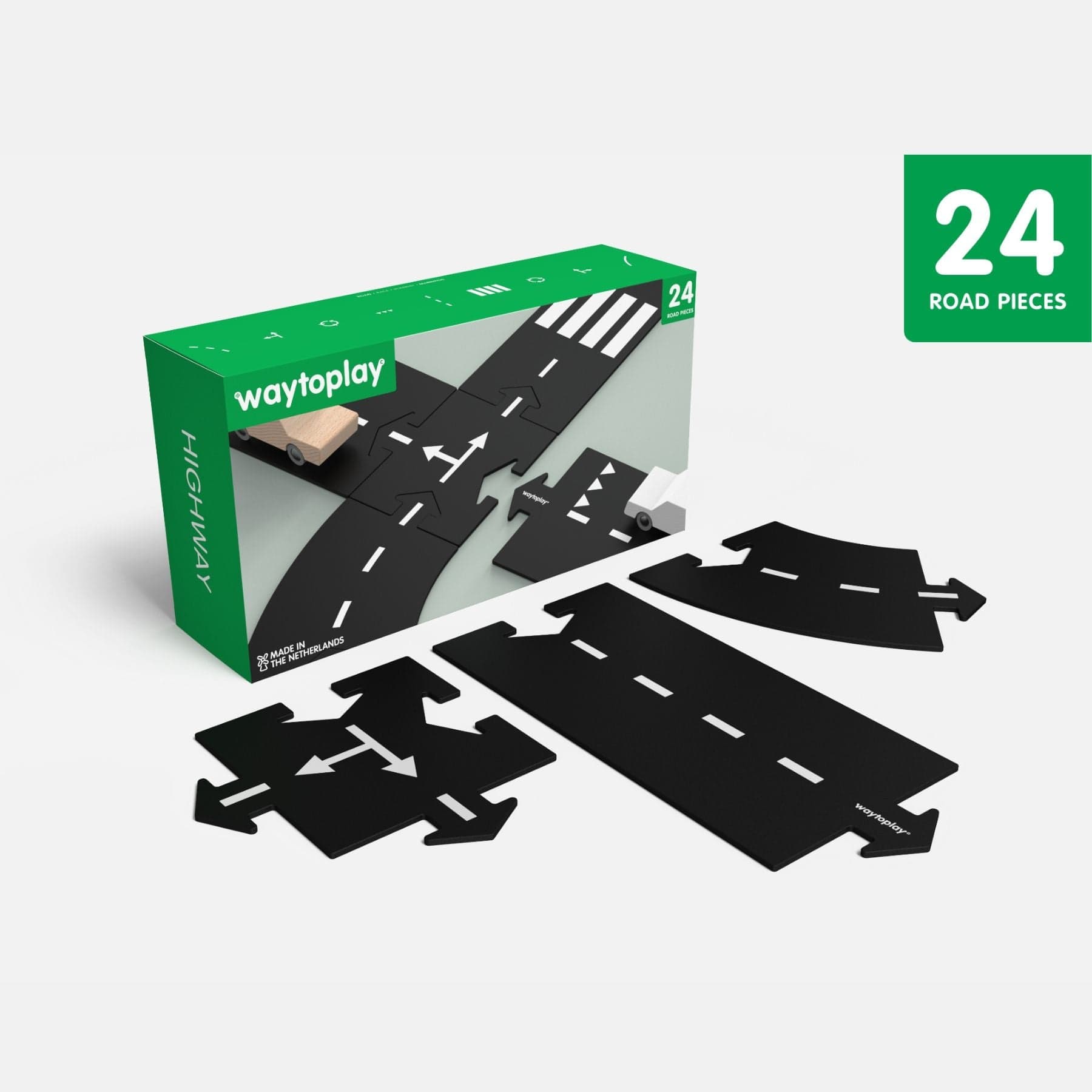 Flexible Spielstrasse aus Gummi – Highway | 24 Teile | waytoplay