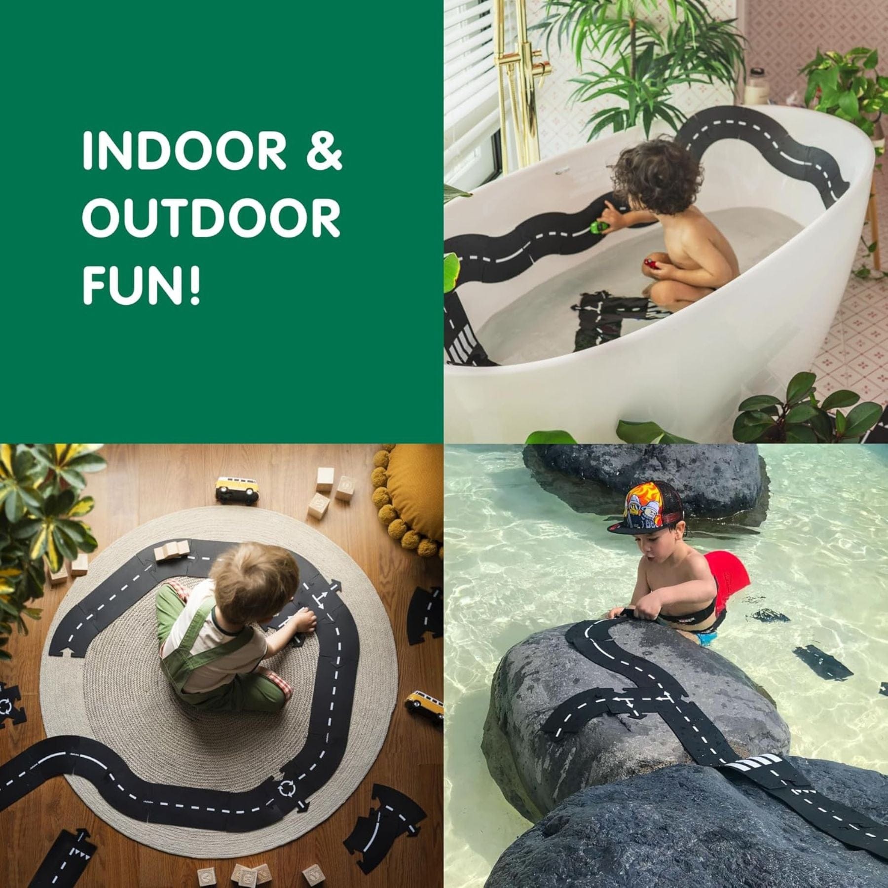 Flexible Spielstrasse aus Gummi – Highway | 24 Teile | waytoplay