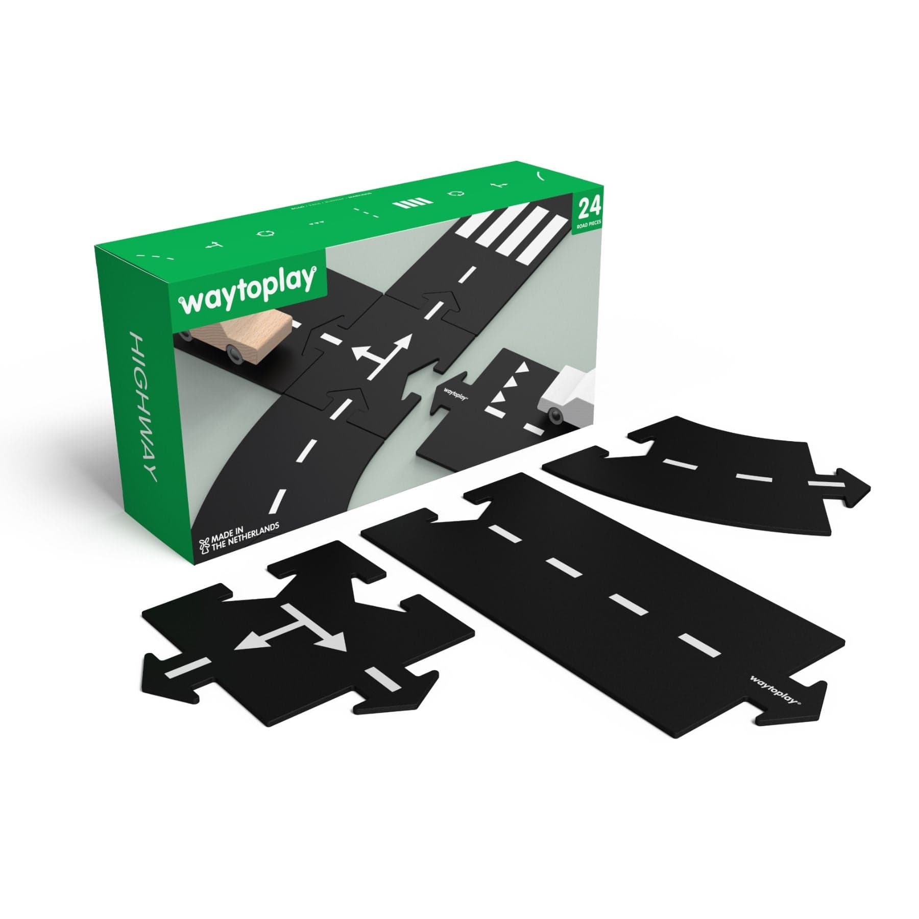 Flexible Spielstrasse aus Gummi – Highway | 24 Teile | waytoplay