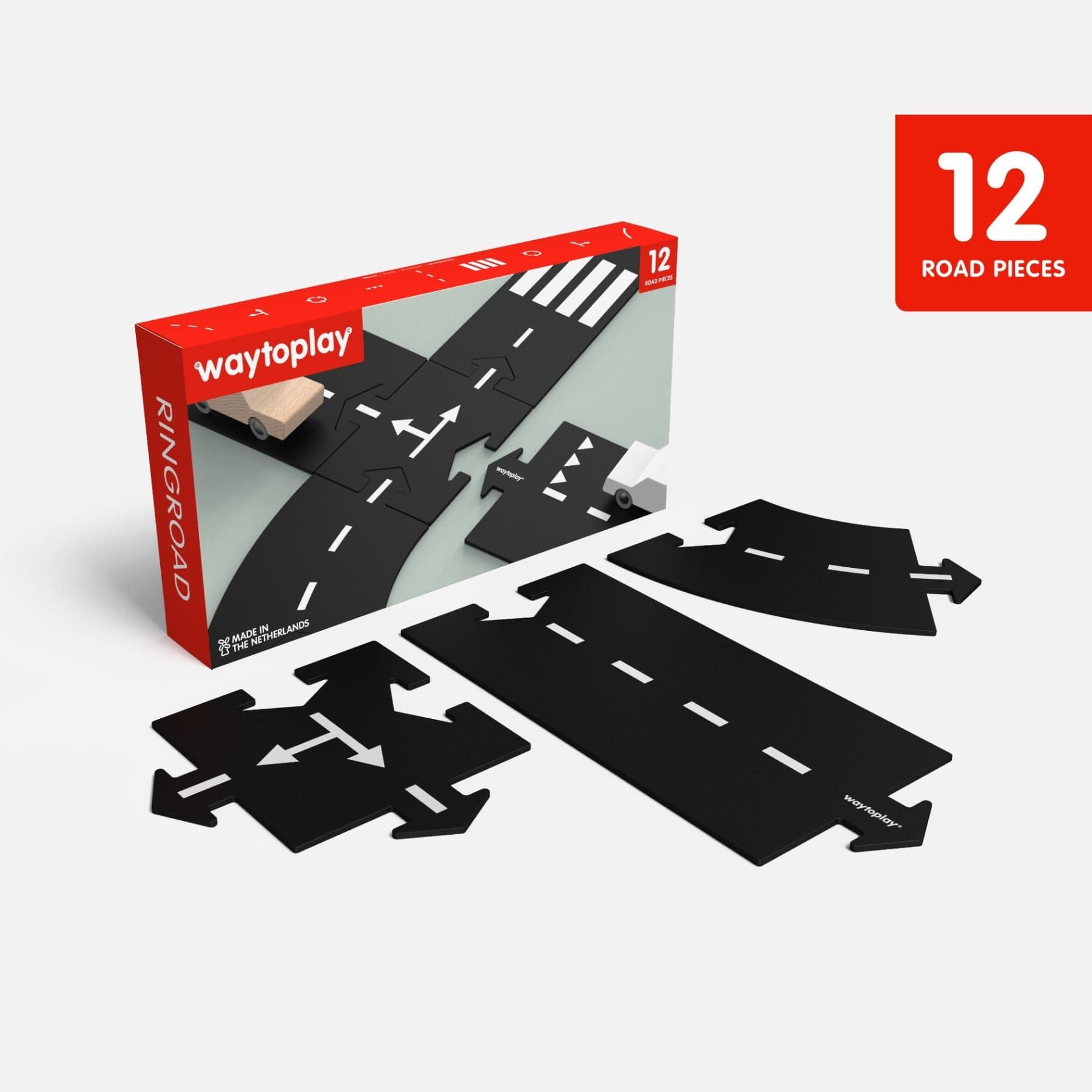 Flexible Spielstrasse aus Gummi – Ringroad | 12 Teile | waytoplay