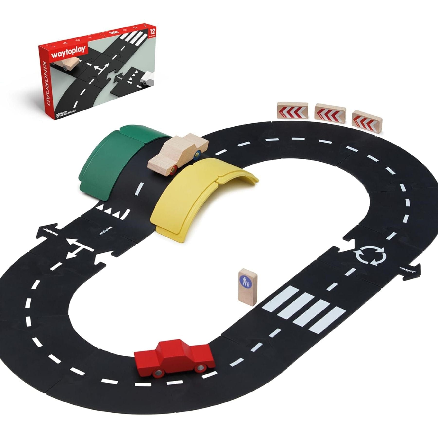 Flexible Spielstrasse aus Gummi – Ringroad | 12 Teile | waytoplay