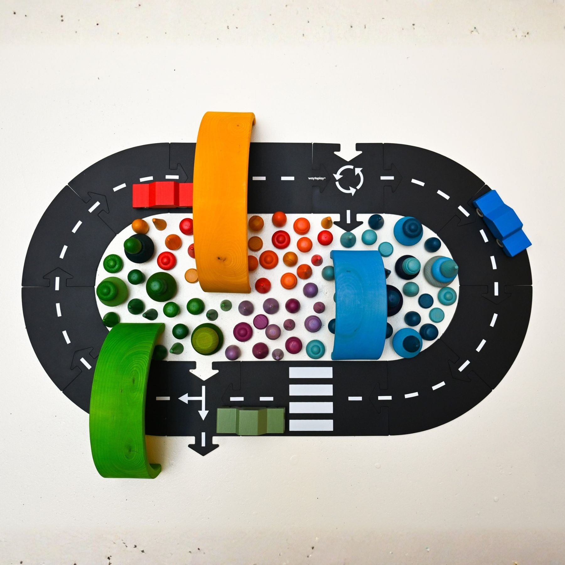 Flexible Spielstrasse aus Gummi – Ringroad | 12 Teile | waytoplay
