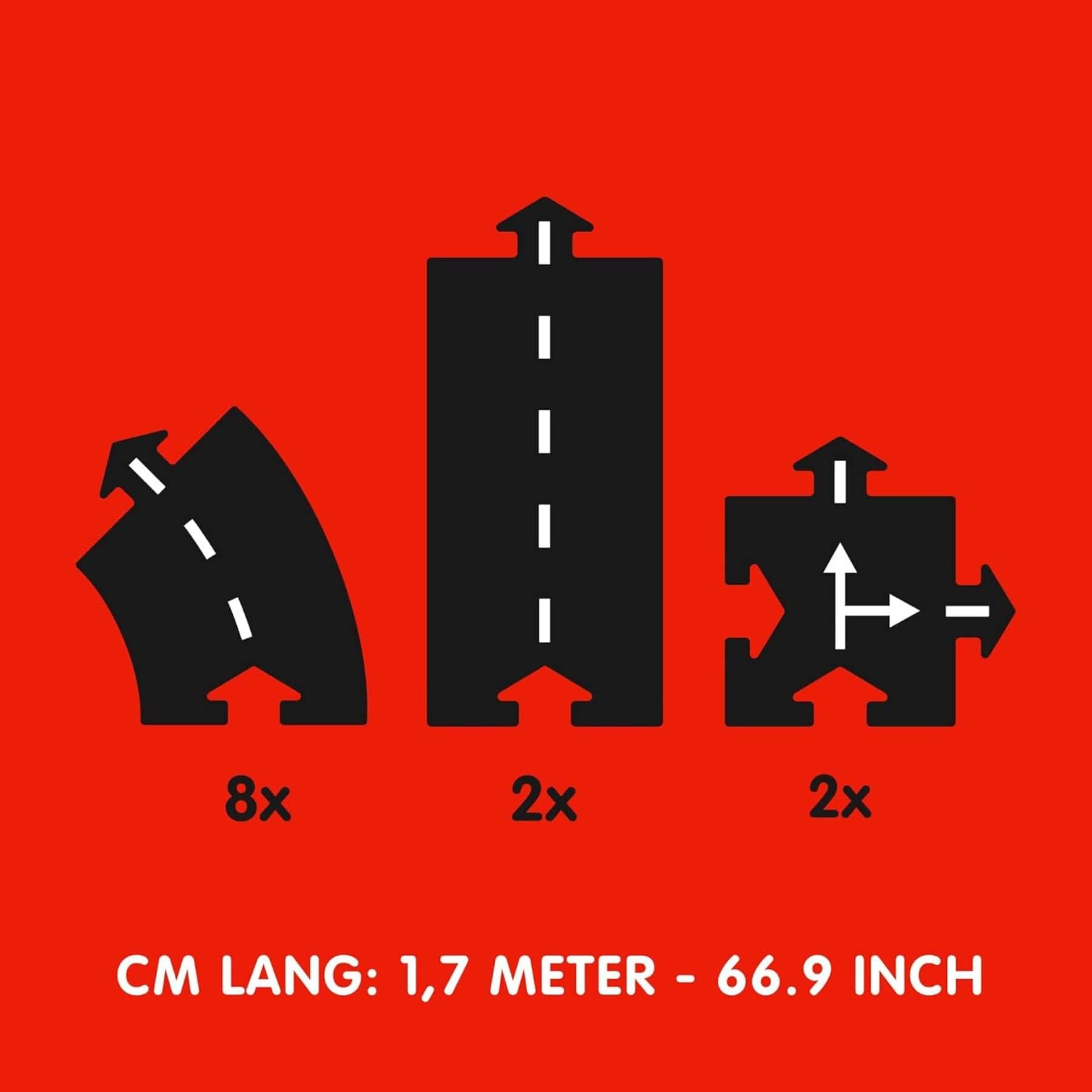 Flexible Spielstrasse aus Gummi – Ringroad | 12 Teile | waytoplay