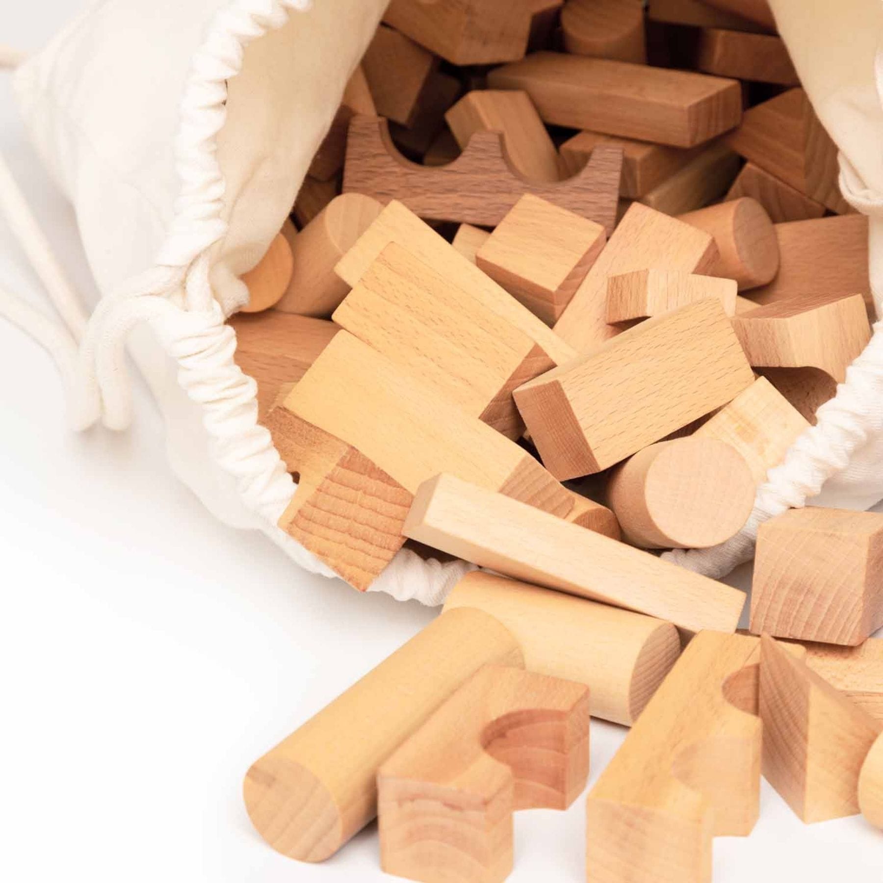 Holzbausteine 100 Teile im Beutel | Wooden Story
