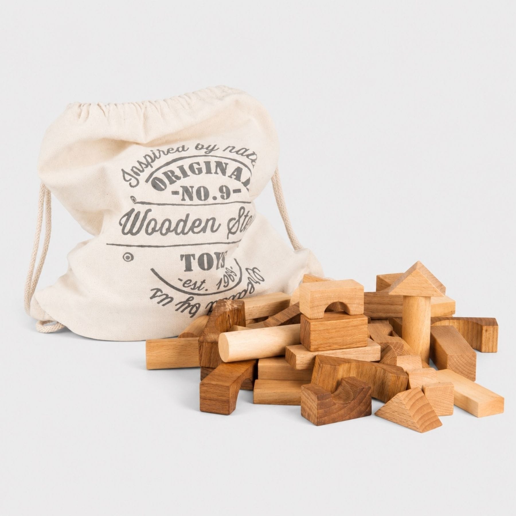 Holzbausteine 100 Teile im Beutel | Wooden Story