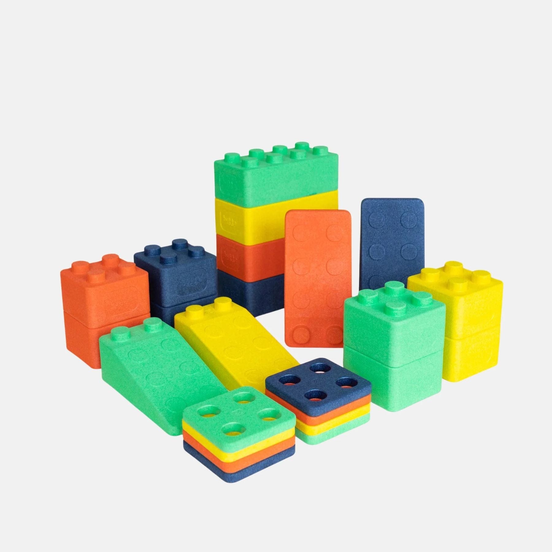 KREATIVFYR bygge Set 24 XXL Schaumstoffbausteine | Bauklötze großformatig