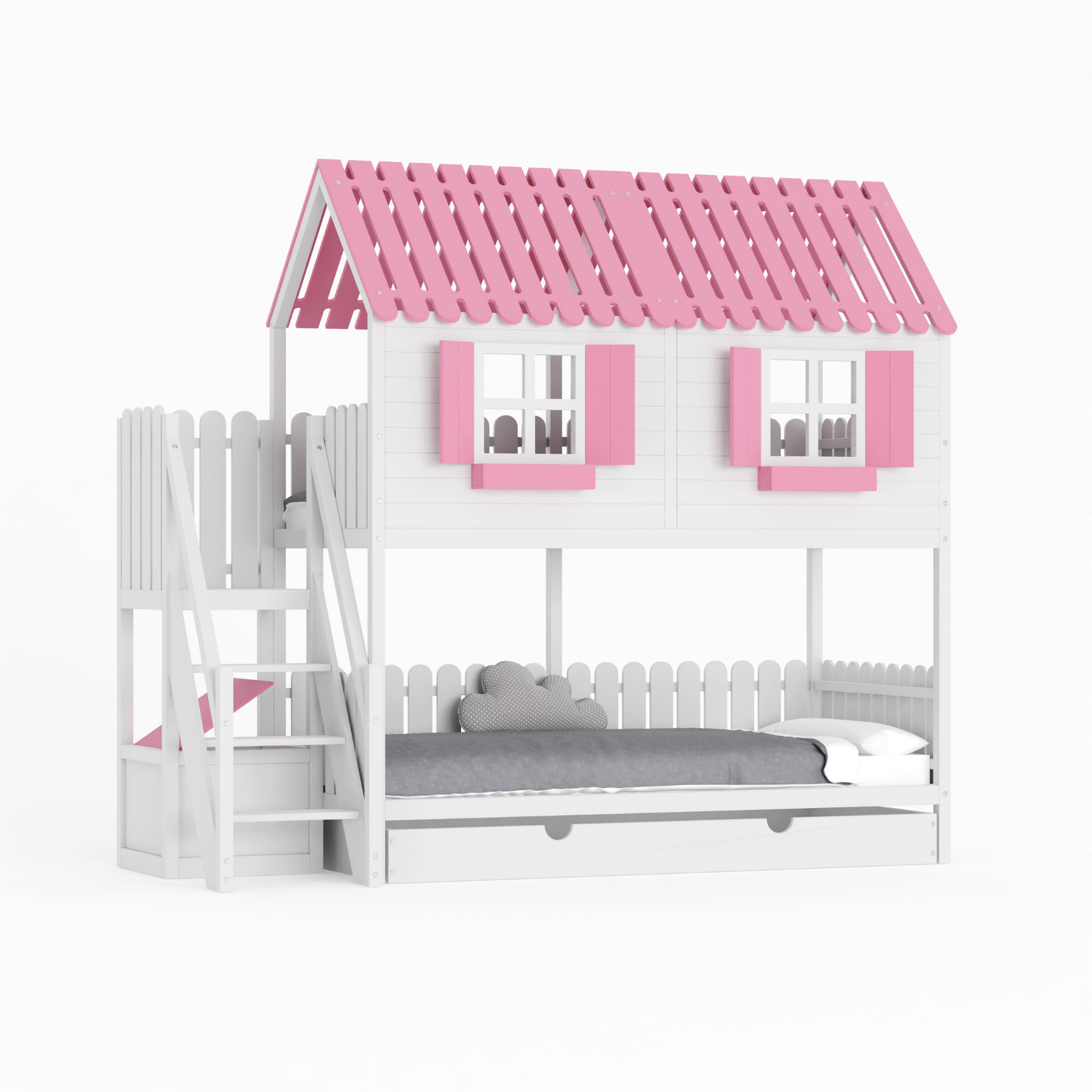 Kinderbett Hausbett Etagenbett für Kinder - Anita