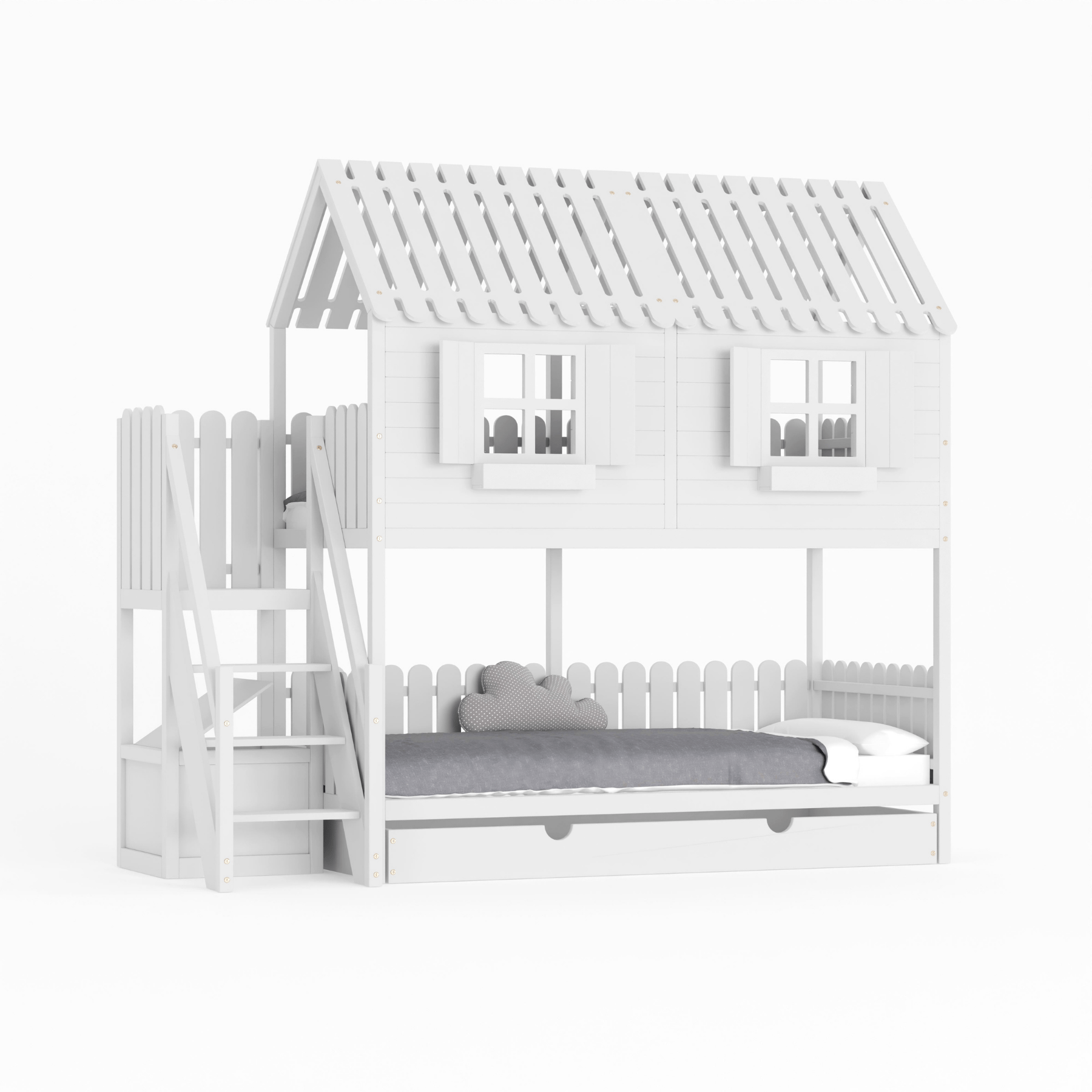 Kinderbett Hausbett Etagenbett für Kinder - Anita