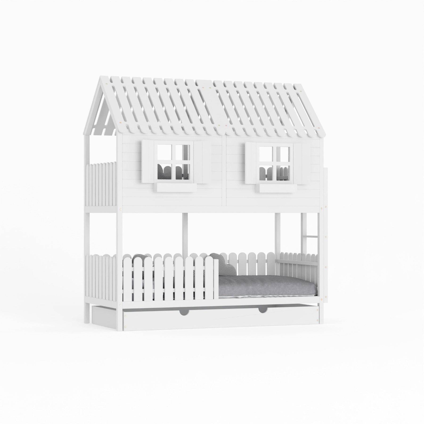 Kinderbett Hausbett Etagenbett für Kinder - Lou - LeoBabys