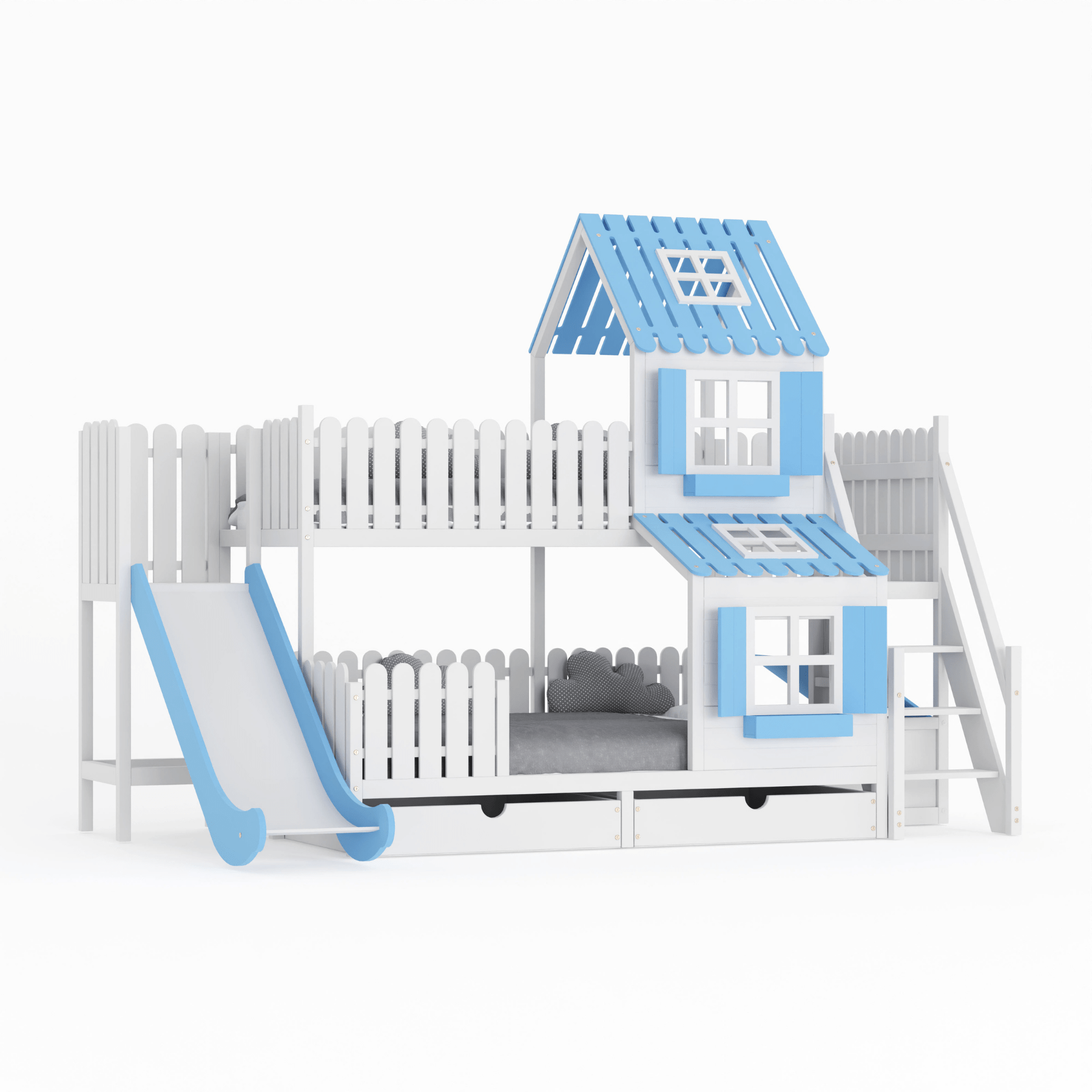 Kinderbett Hausbett Etagenbett für Kinder - Remy