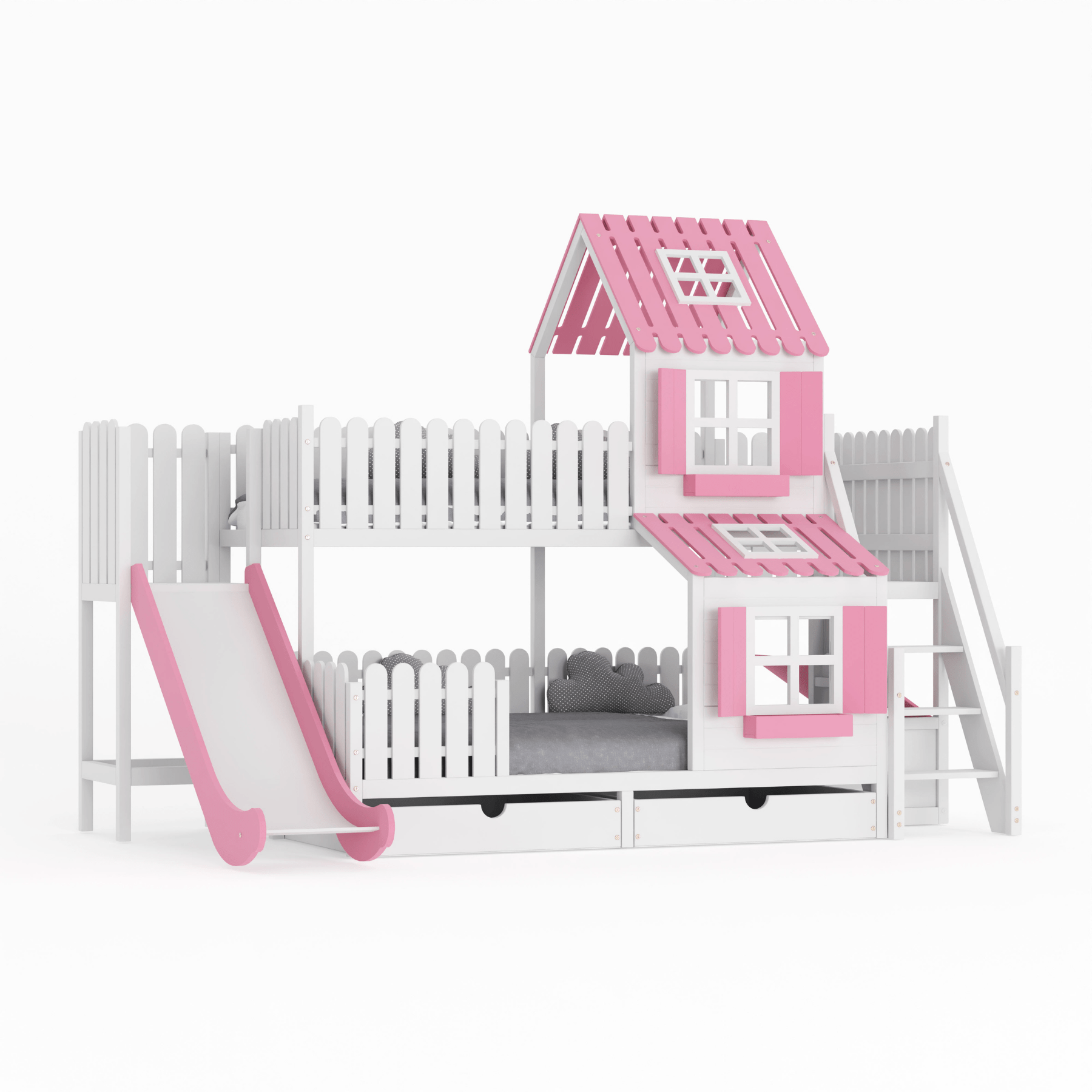 Kinderbett Hausbett Etagenbett für Kinder - Remy