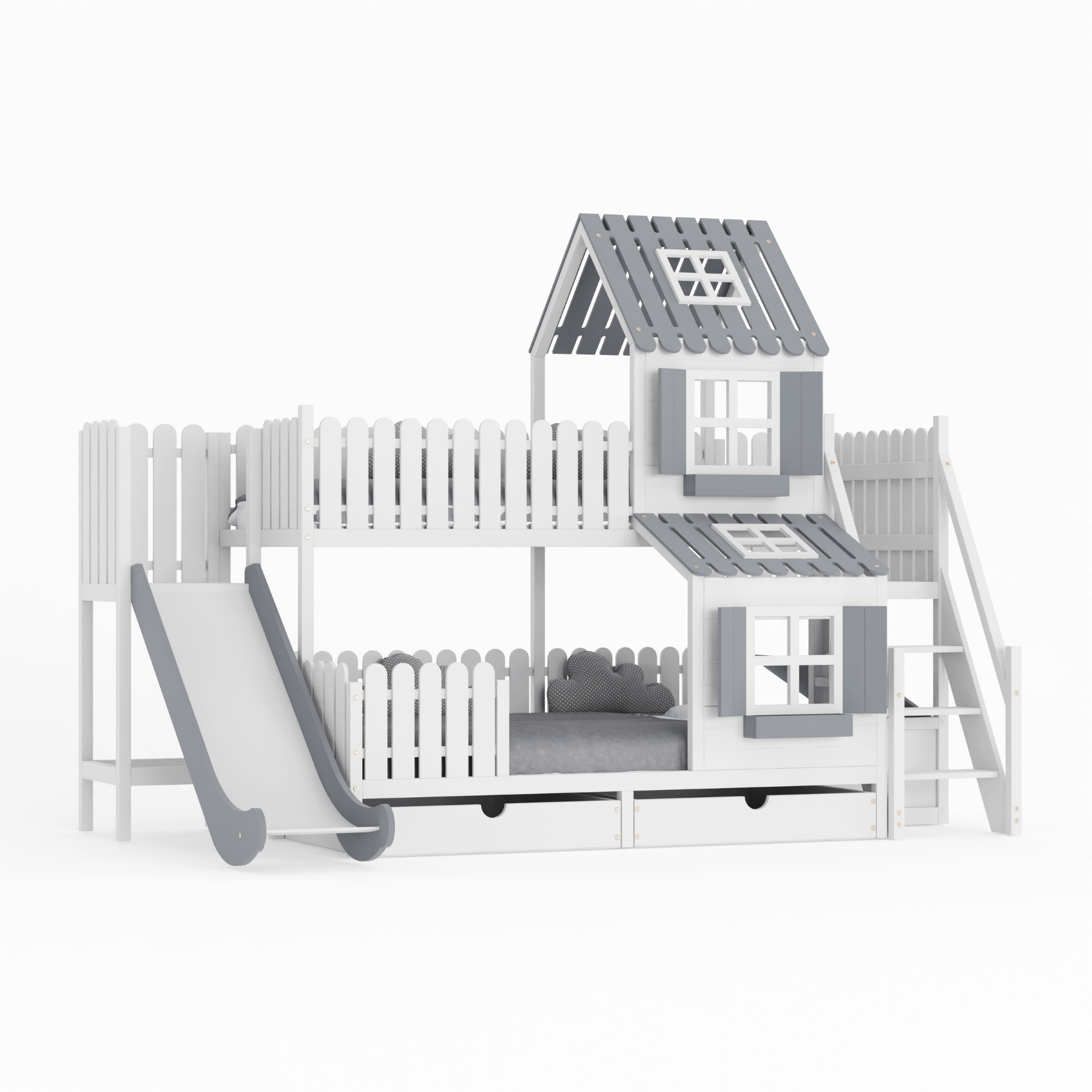 Kinderbett Hausbett Etagenbett für Kinder - Remy