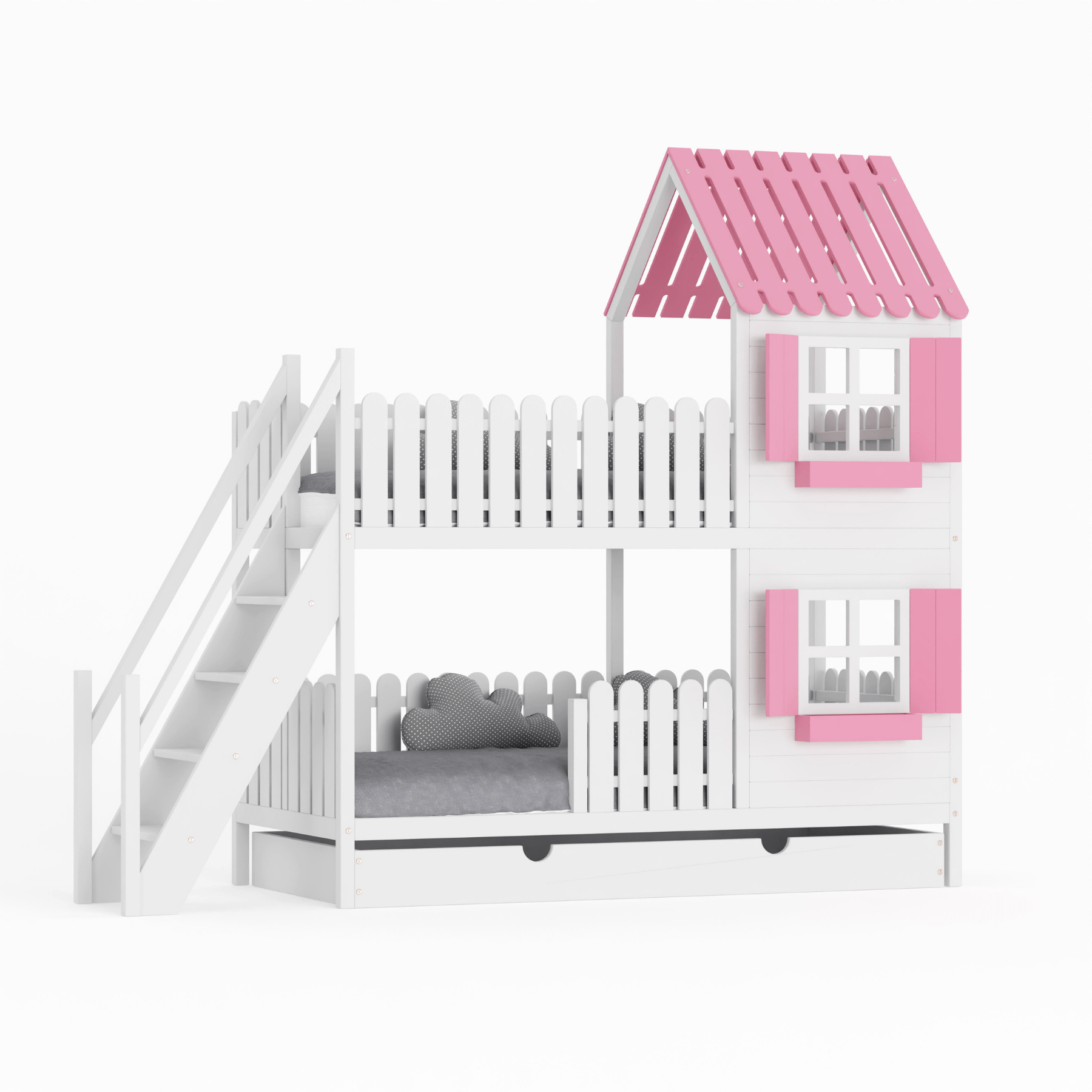 Kinderbett Hausbett Etagenbett für Kinder - Elian