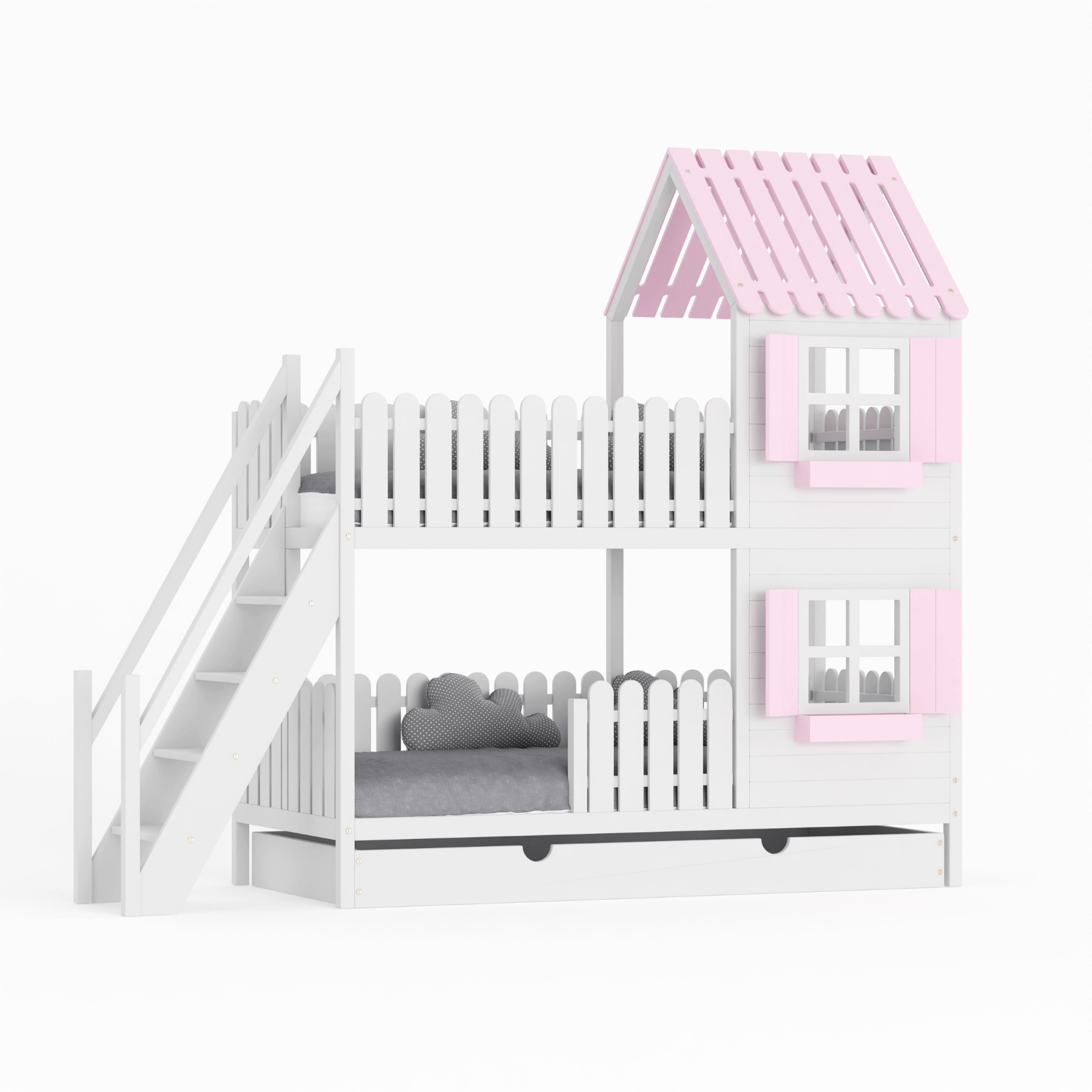 Kinderbett Hausbett Etagenbett für Kinder - Elian
