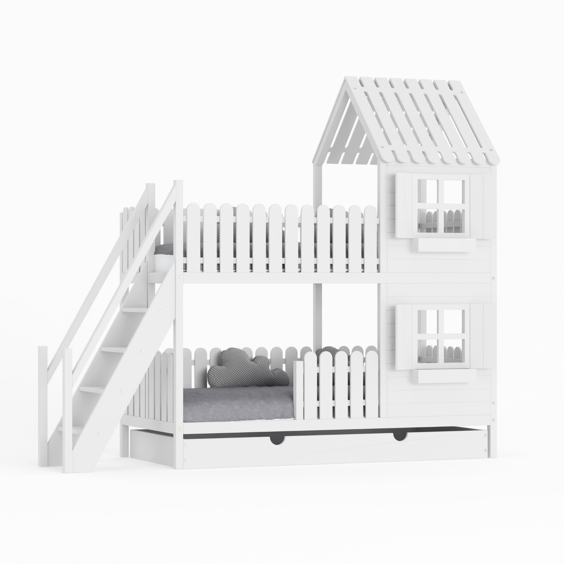 Kinderbett Hausbett Etagenbett für Kinder - Elian