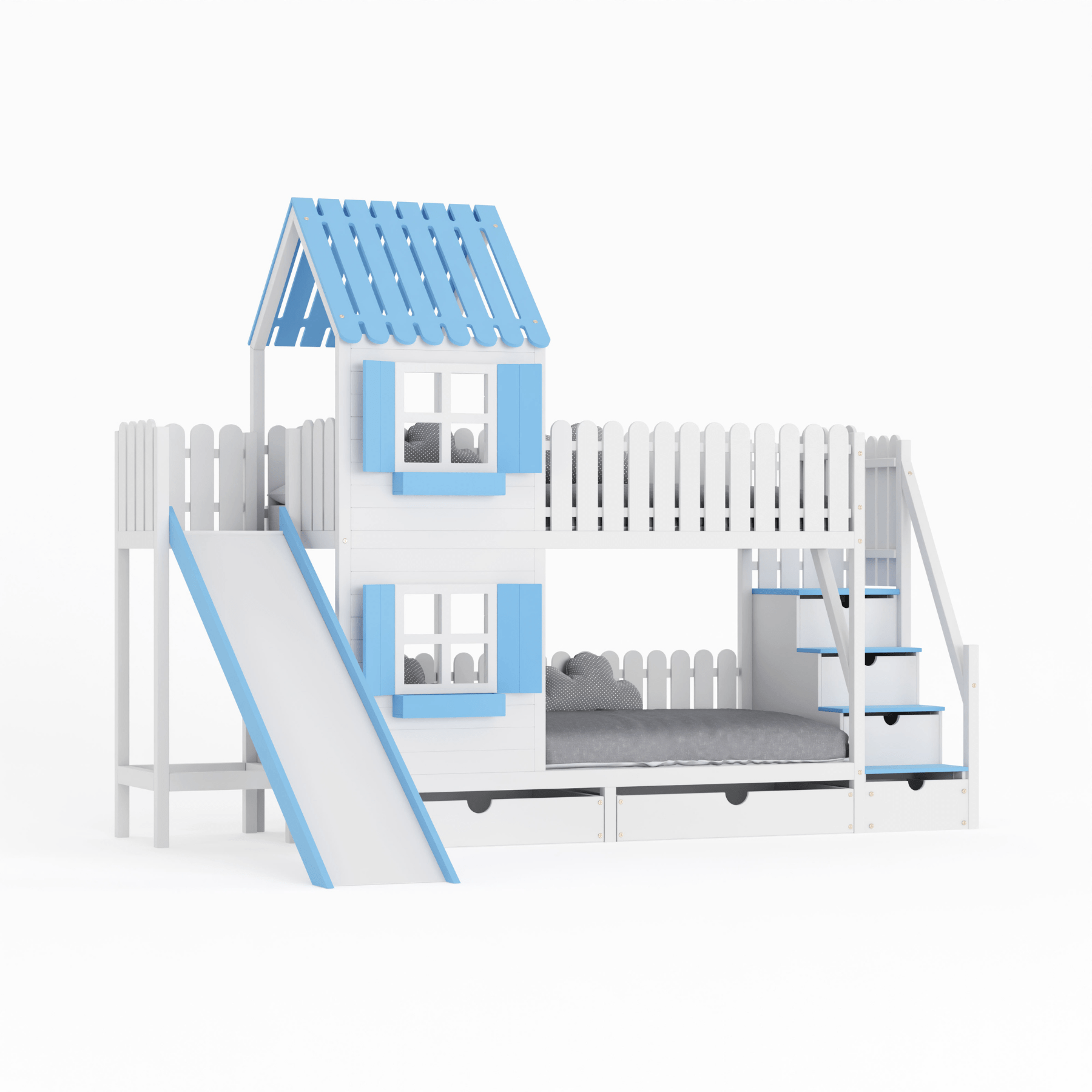 Kinderbett Hausbett Etagenbett für Kinder - Lumi