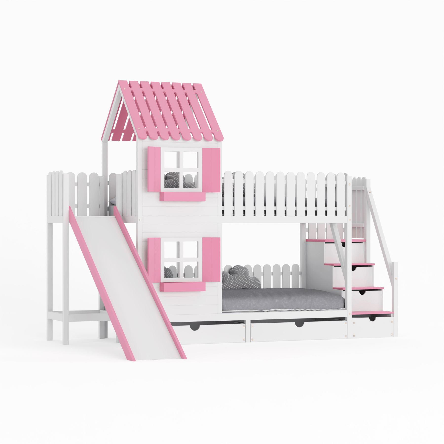 Kinderbett Hausbett Etagenbett für Kinder - Lumi
