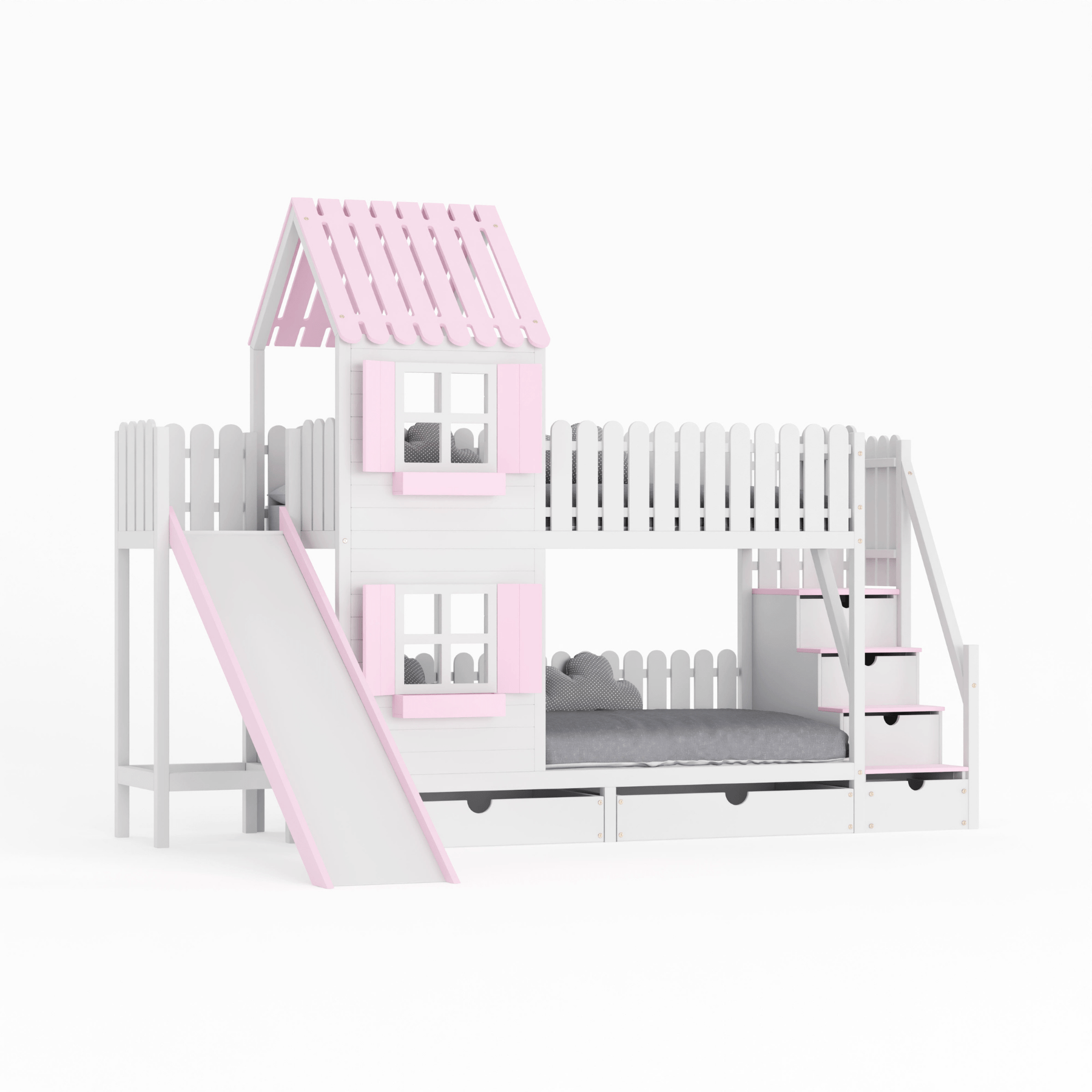 Kinderbett Hausbett Etagenbett für Kinder - Lumi