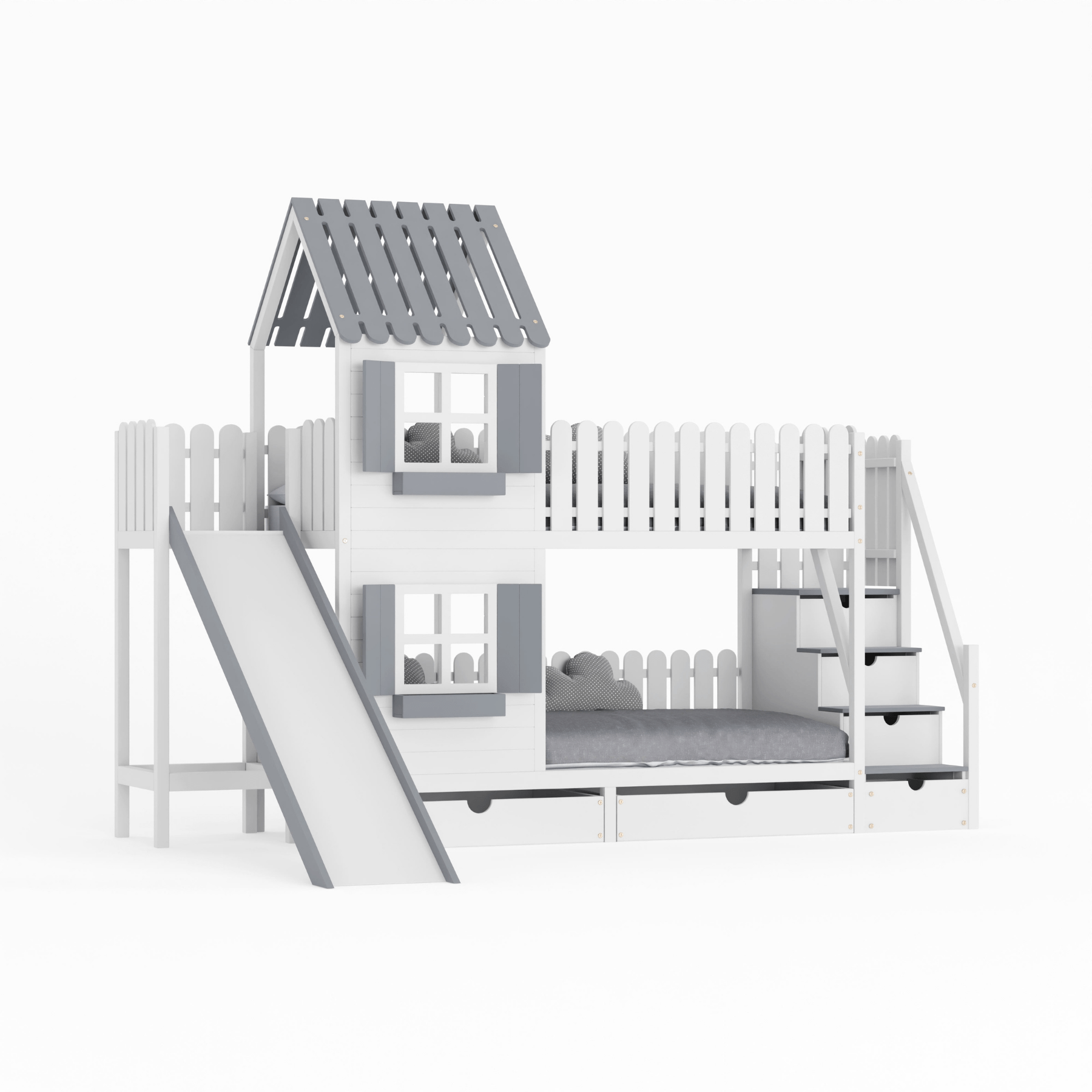 Kinderbett Hausbett Etagenbett für Kinder - Lumi