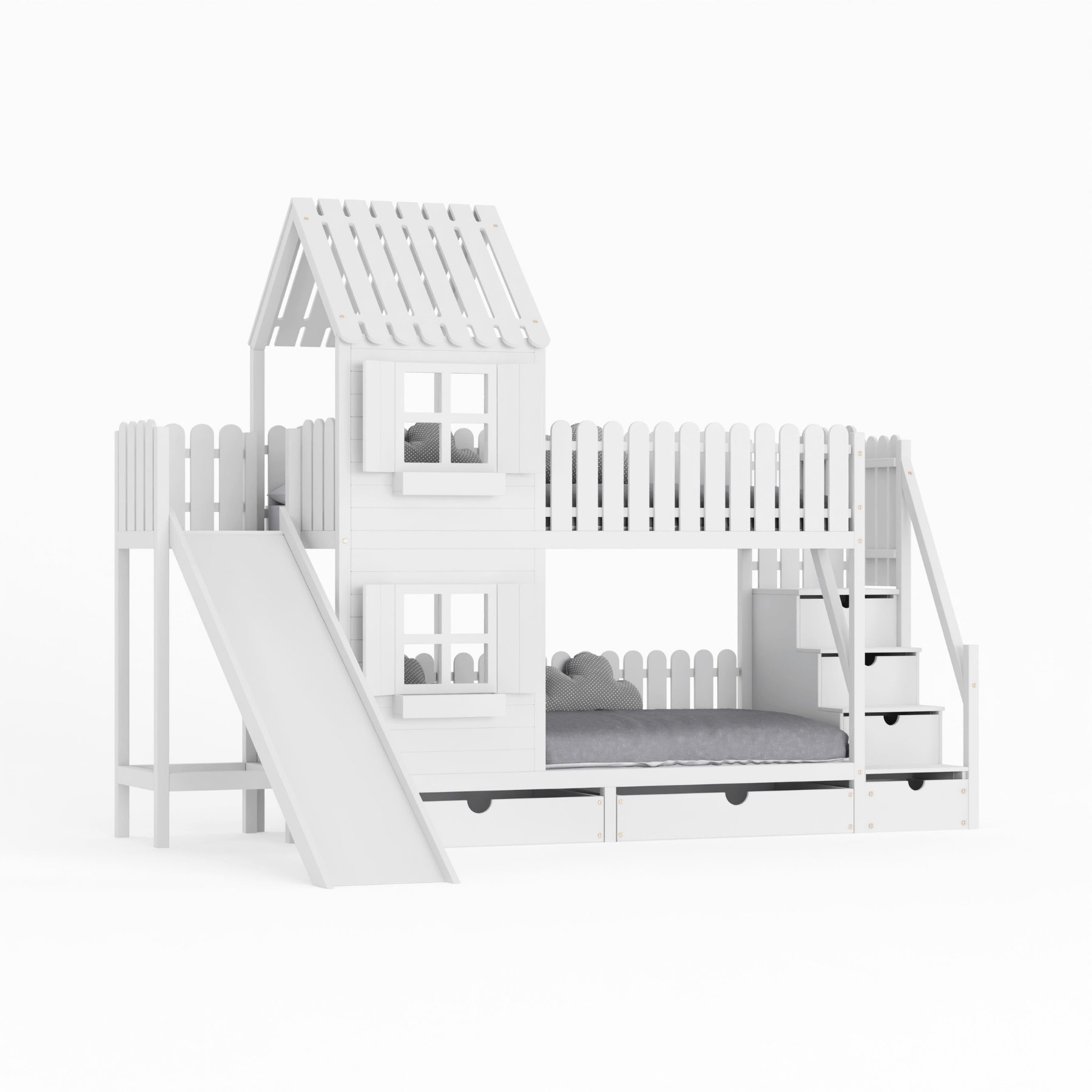 Kinderbett Hausbett Etagenbett für Kinder - Lumi