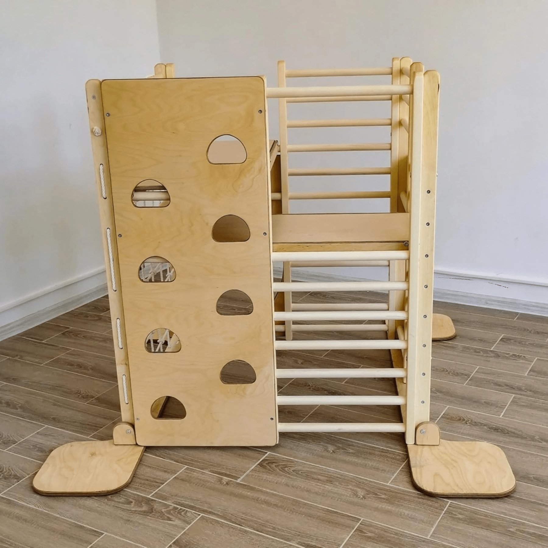Indoor Klettergerüst Kinder Holz Spielturm Holz XXL - LeoBabys