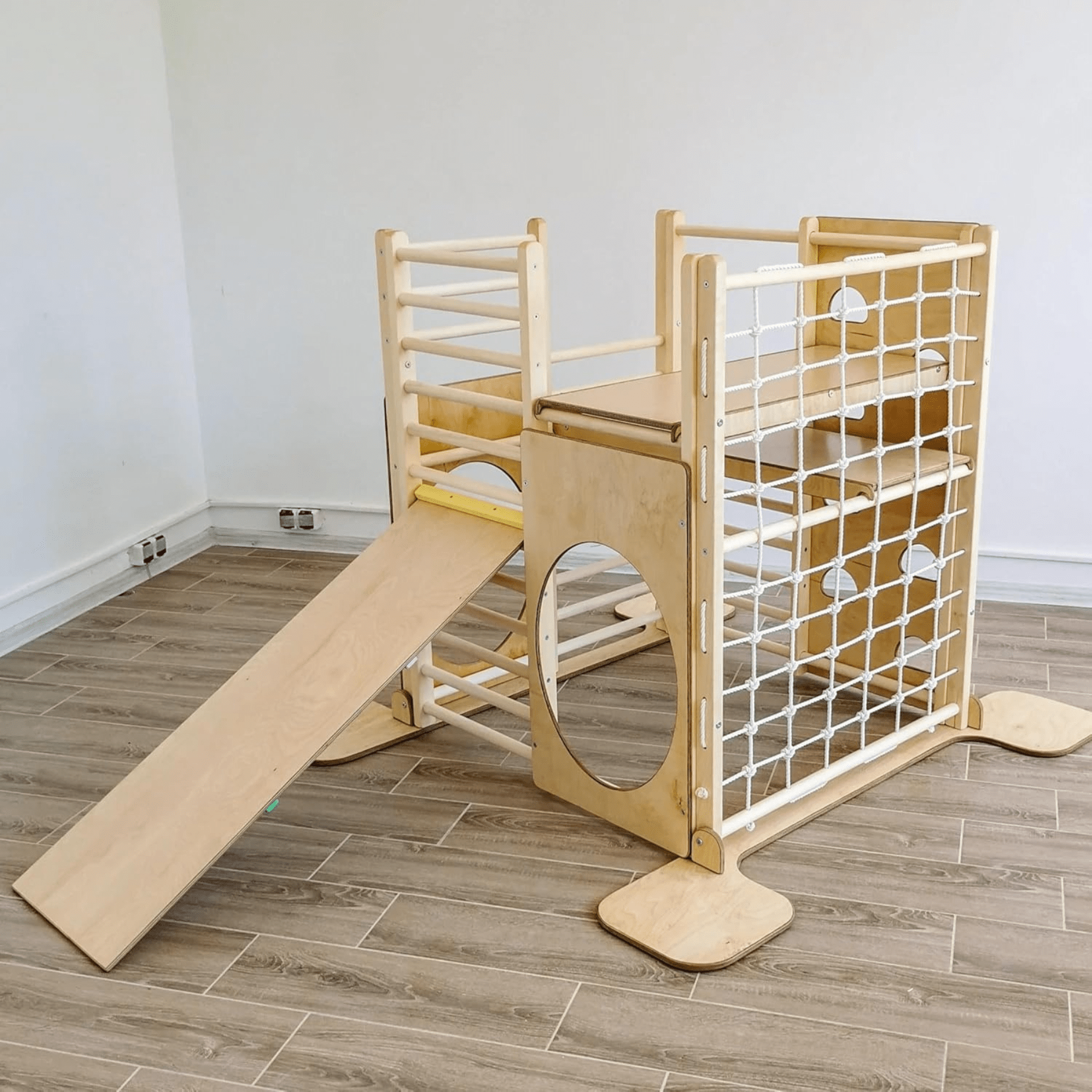 Indoor Klettergerüst Kinder Holz Spielturm Holz XXL - LeoBabys