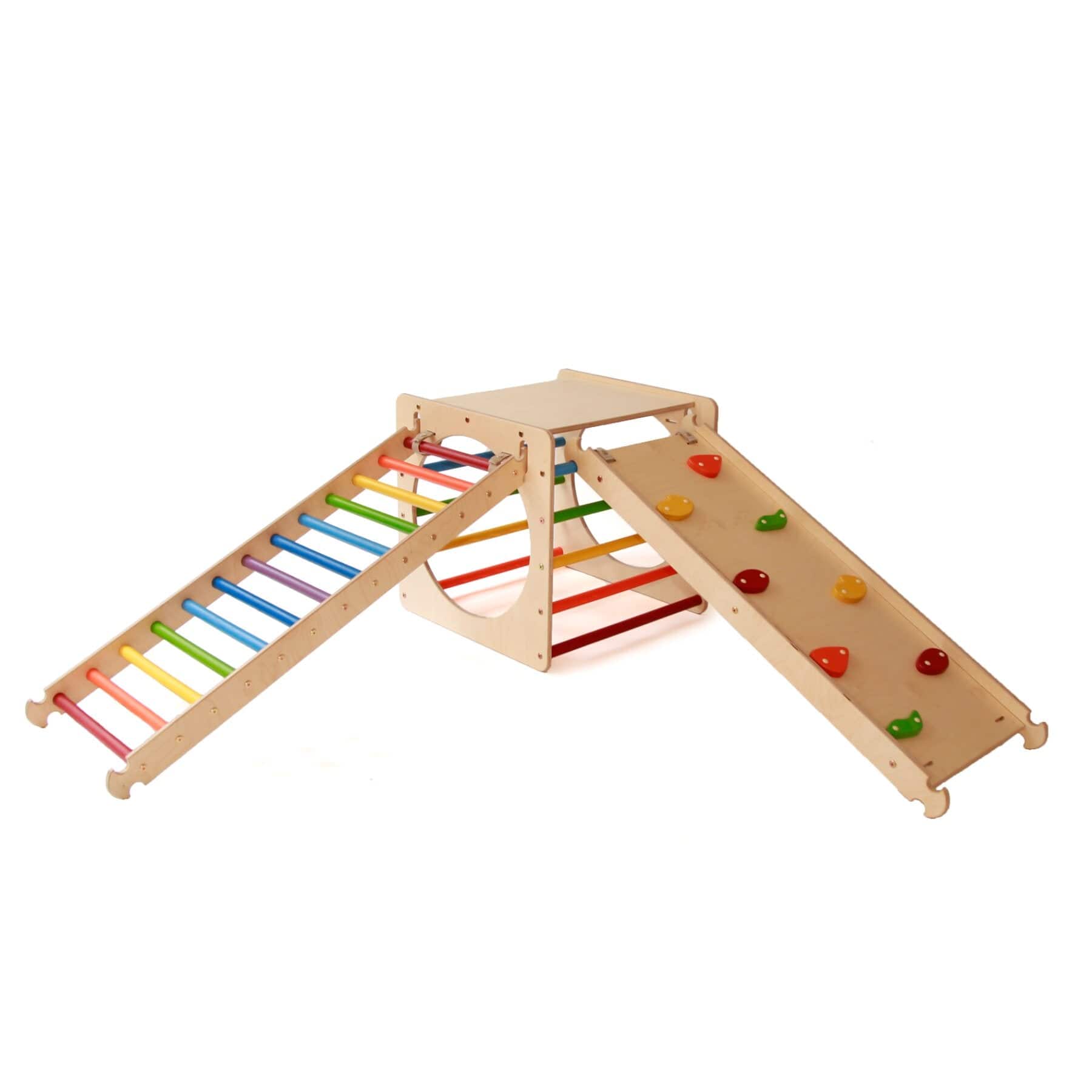 Kletterwürfel Explorer Holz Regenbogen - LeoBabys