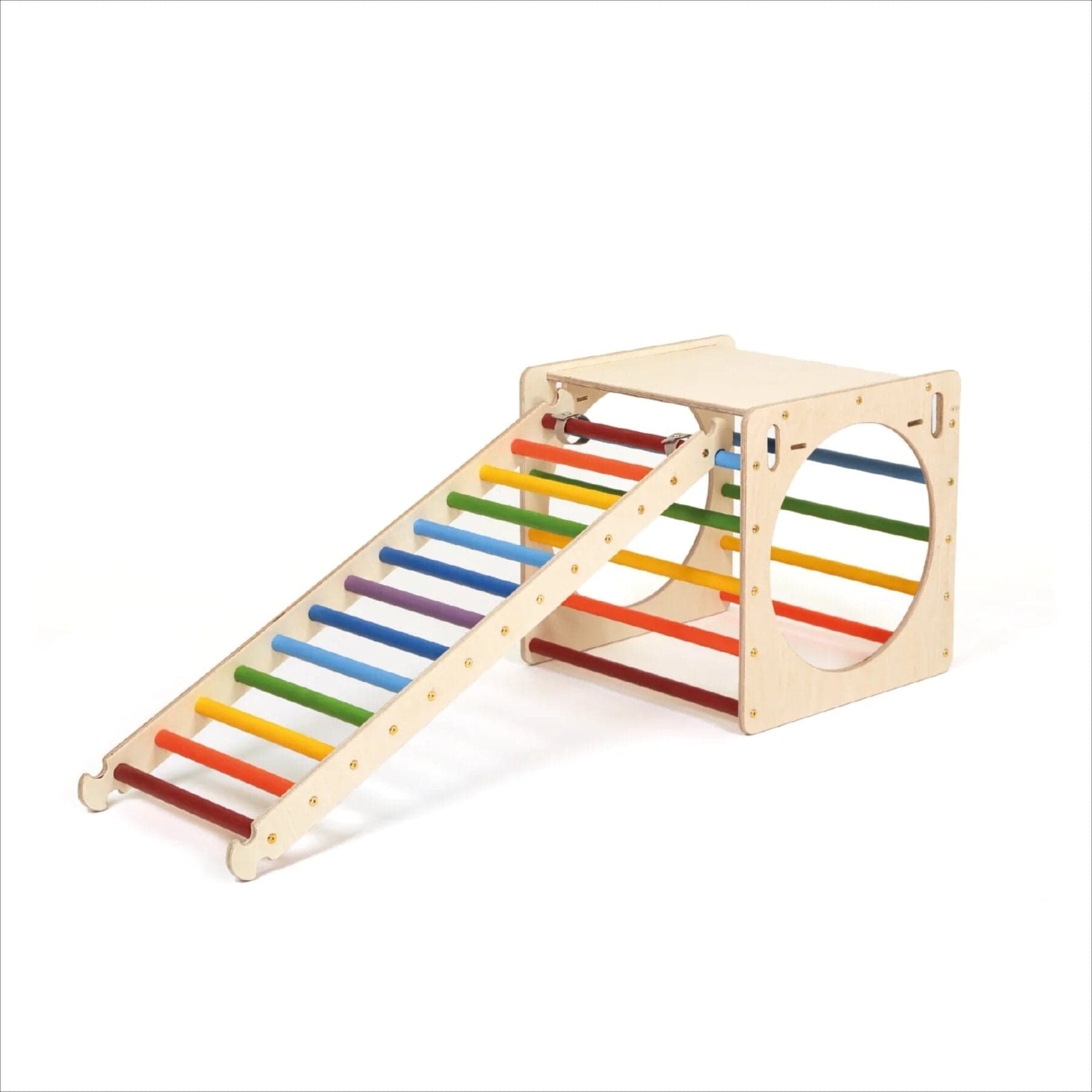 Kletterwürfel Explorer Holz Regenbogen - LeoBabys