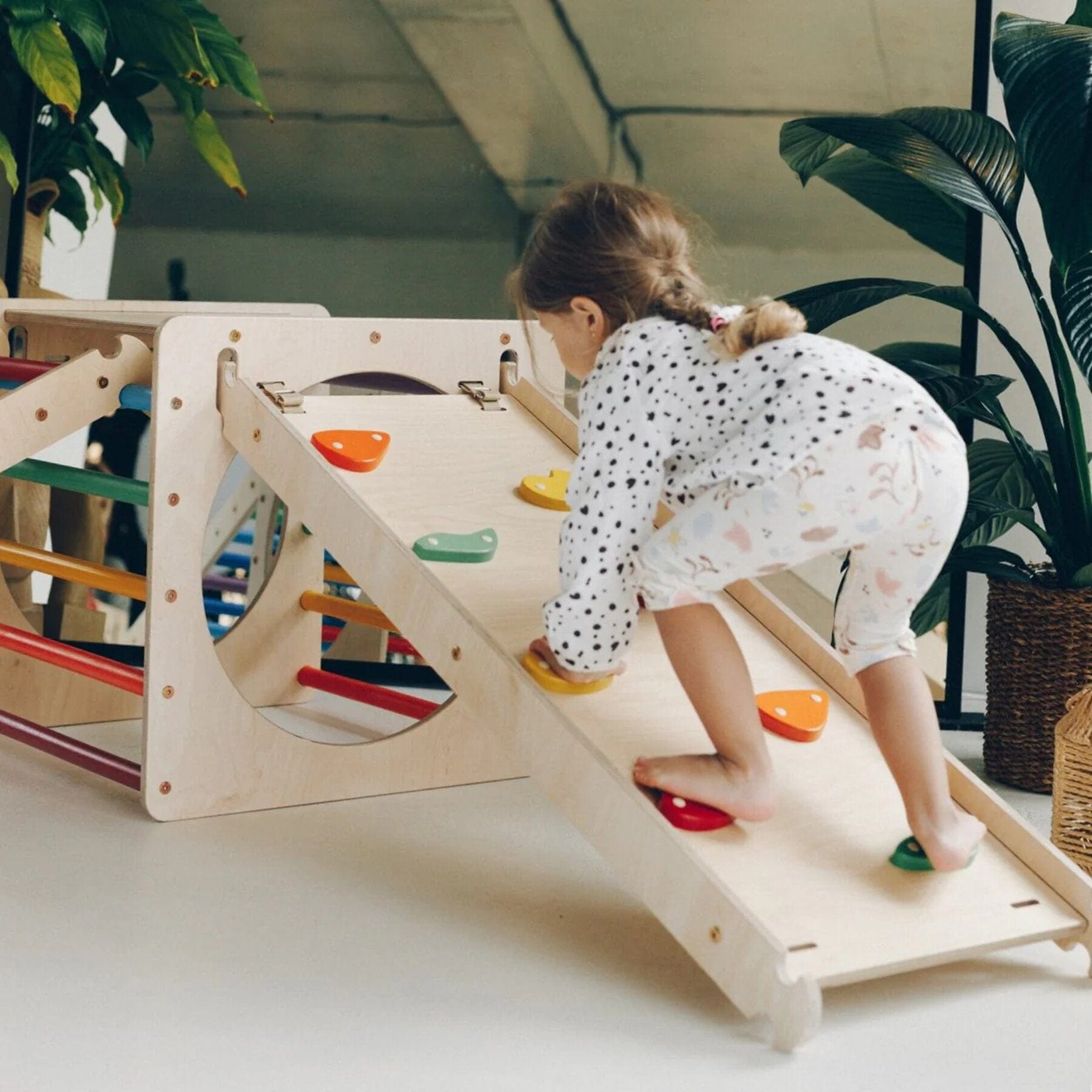 Kletterwürfel Explorer Holz Regenbogen - LeoBabys