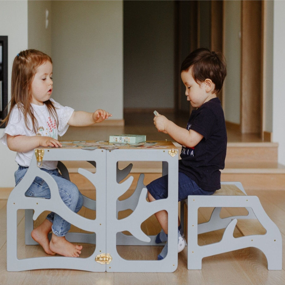 Learning Tower Lernturm für Kinder Montessori Mehrzweck Lernturm wandelbarer aus Holz